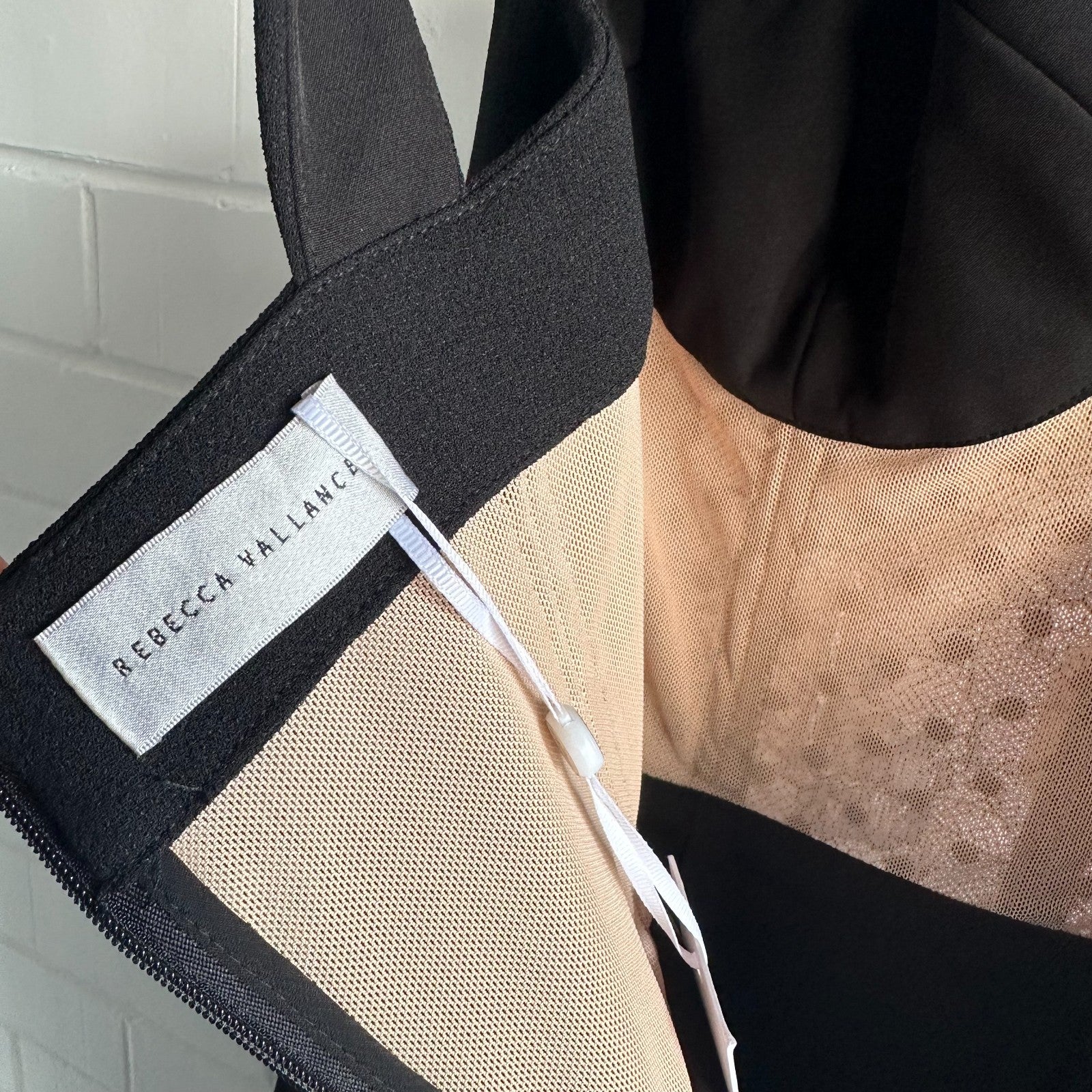 REBECCA VALLANCE Teigan Midi Dress AU10 US6 Bustier Naked look Black/Nude BNWT