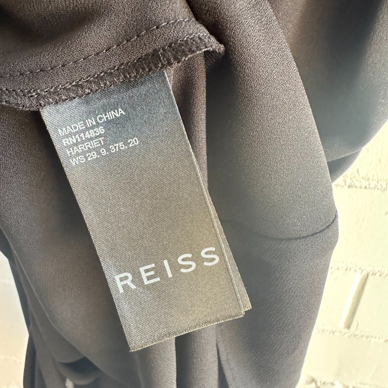 REISS Harriet Flippy Shirtdress, Black Chiffon Lace inserts Size AU14 US 10, LBD