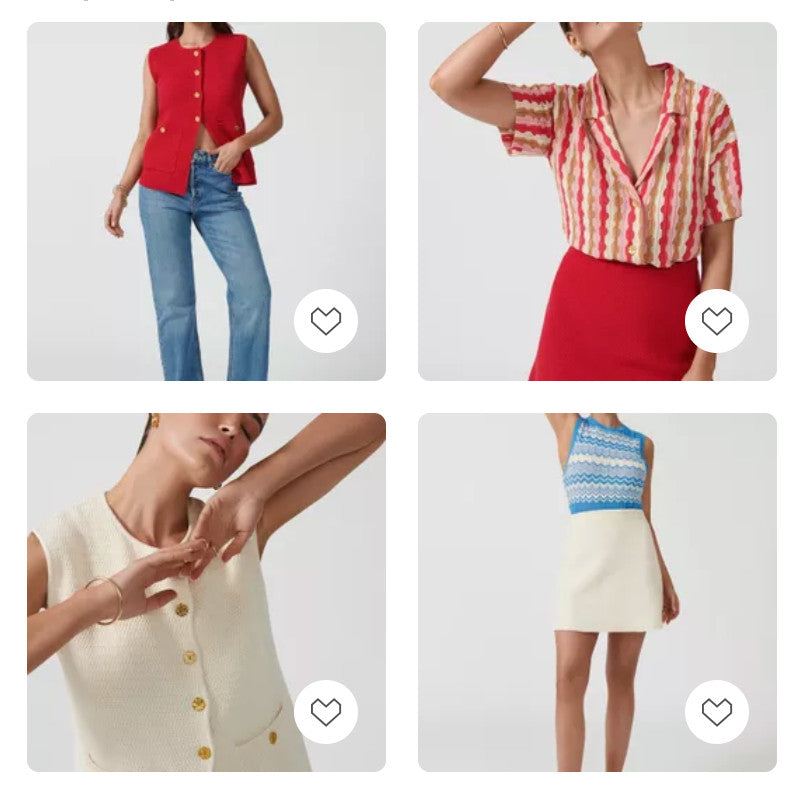 ONTE Helena Gilet & Mini Skirt knit SET Size S Red AU8 US4 Cotton Gold hardware