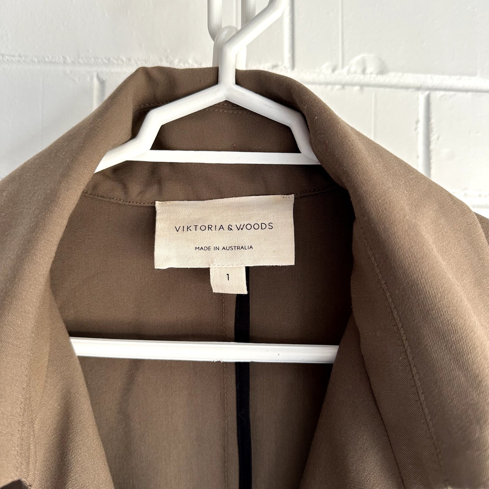 VIKTORIA & WOODS College tie-waist woven trench coat Size 1AU8 US4 Nutmeg