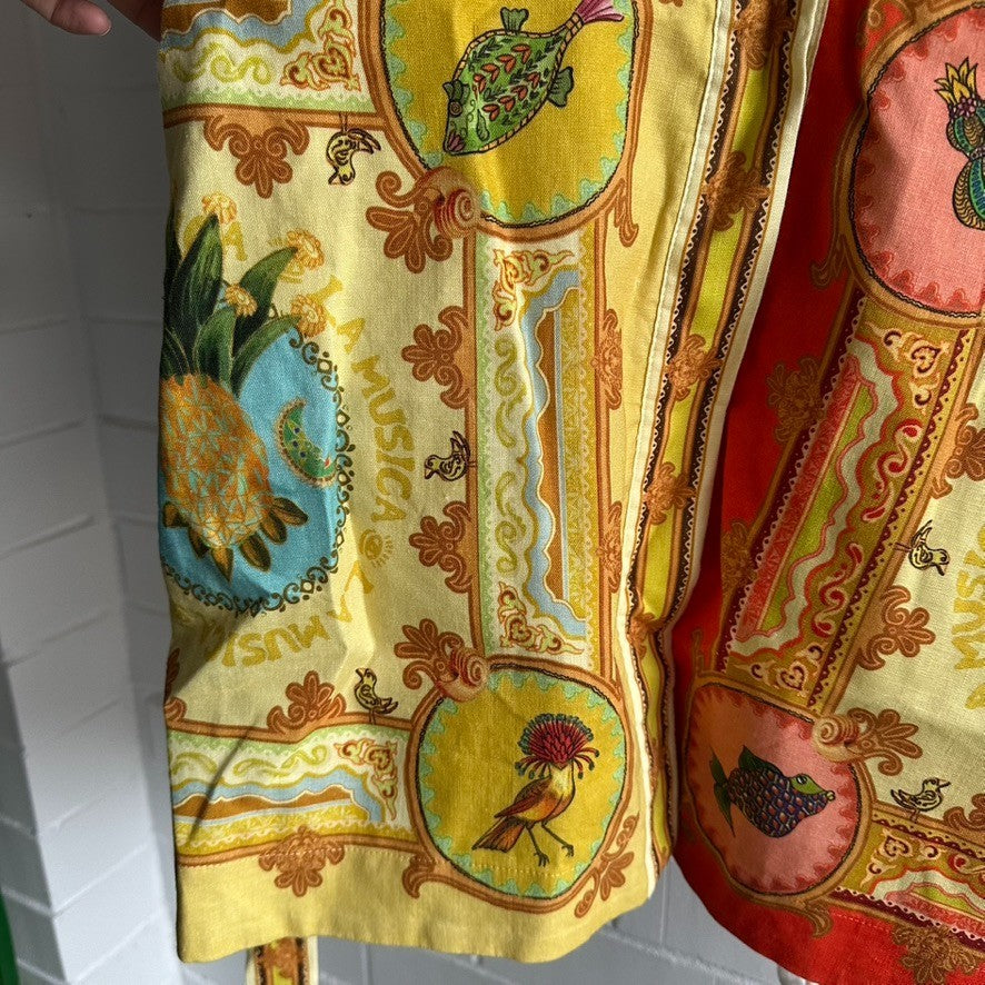 ALEMAIS La Musica Mini Shirt Dress Size AU10 Resort Sleeved