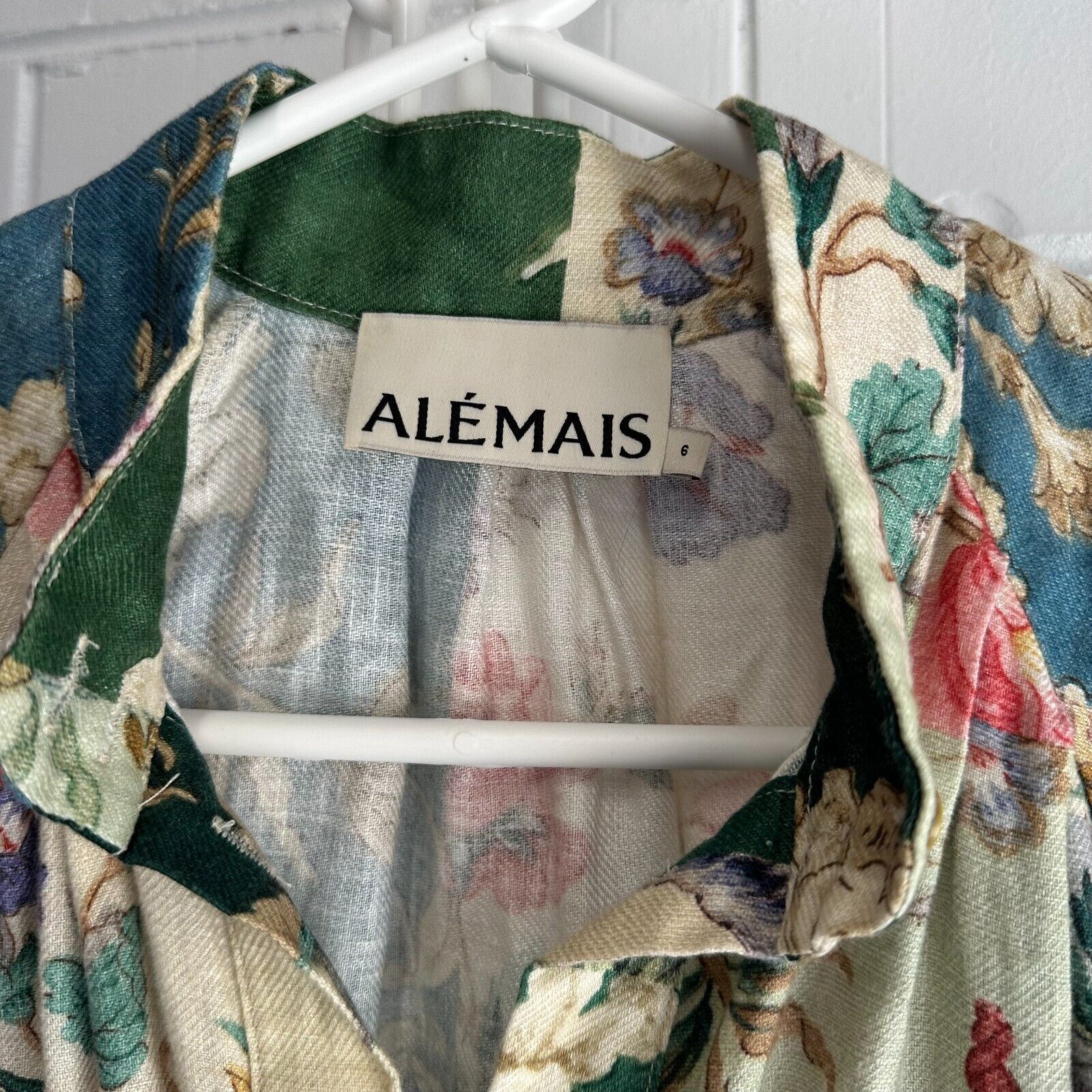 Alemais Loretta Belted Floral Midi Shirt Dress Au 6-8/US 2-4