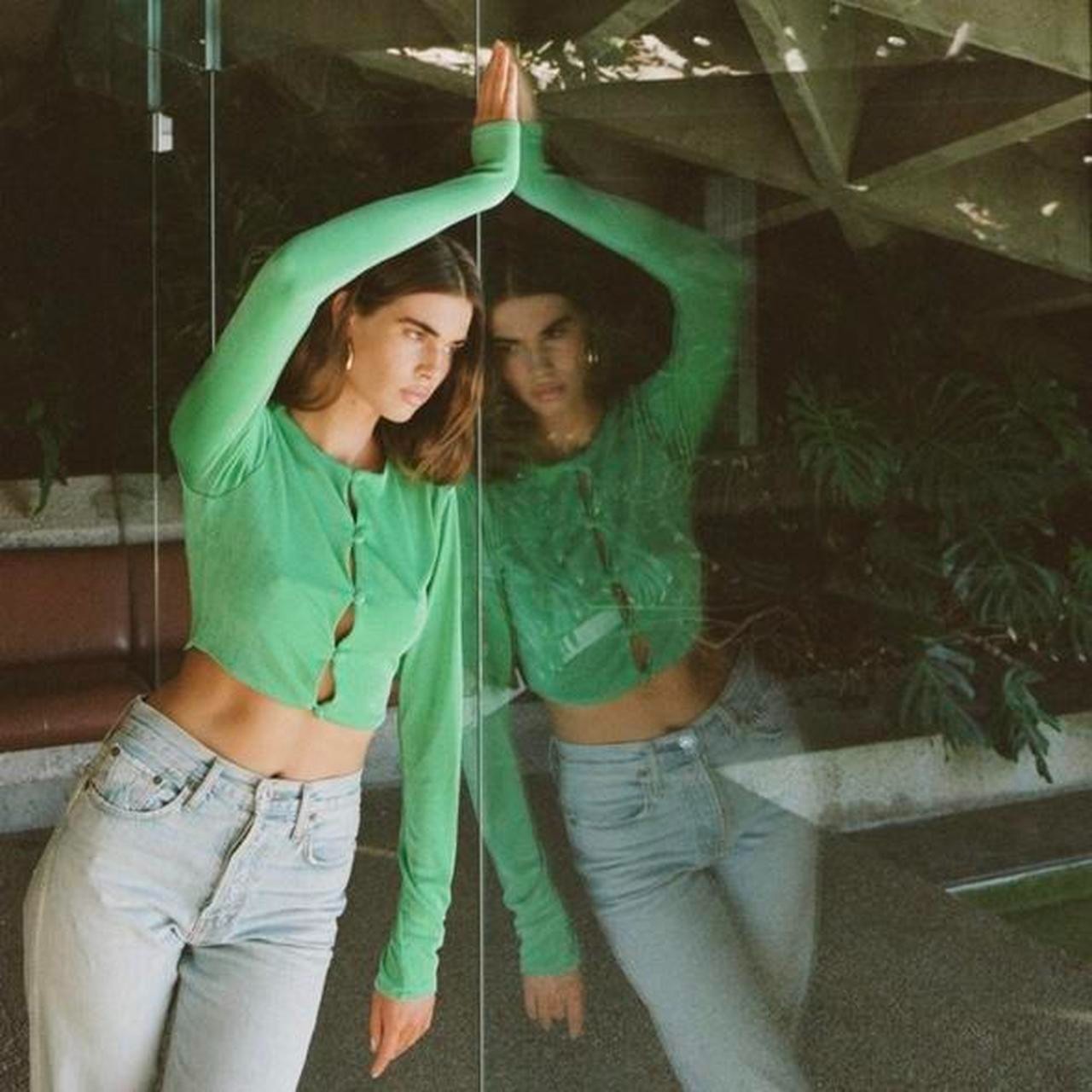 WITH JEAN 'Carie' Juicy Green Cardigan Size XS AU6-8 Long Sleeve Bestseller