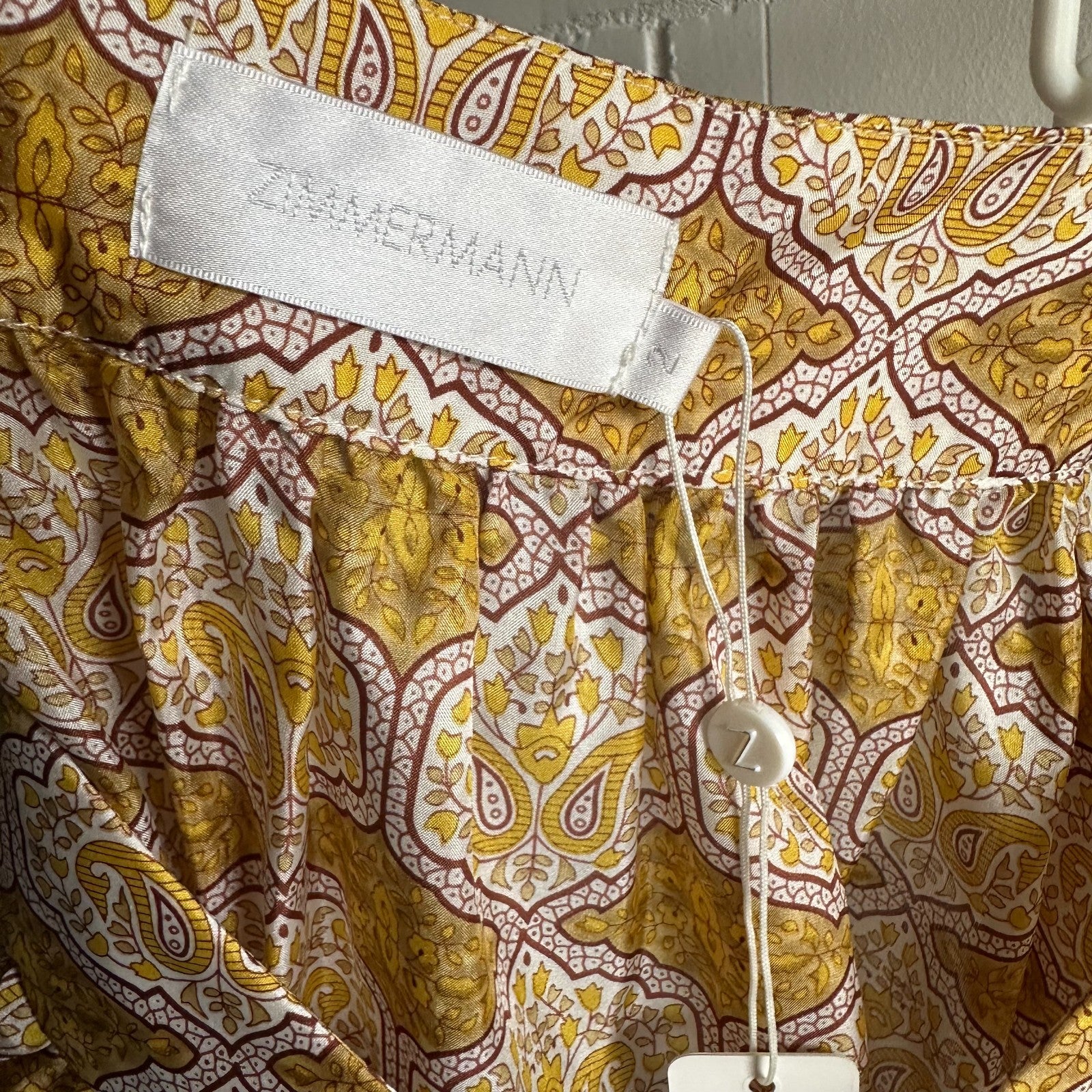 ZIMMERMANN Belle Beatnik Silk Top Size2 AU12 Anthropolygie Floral motif BNWT