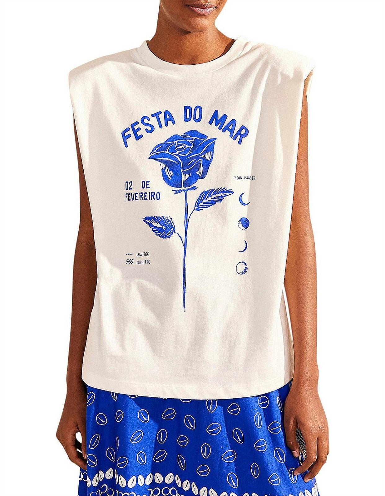 FARM RIO X Alberto Pitta Festa Do Mar Women’s T-shirt Size M AU10 US6 Holiday