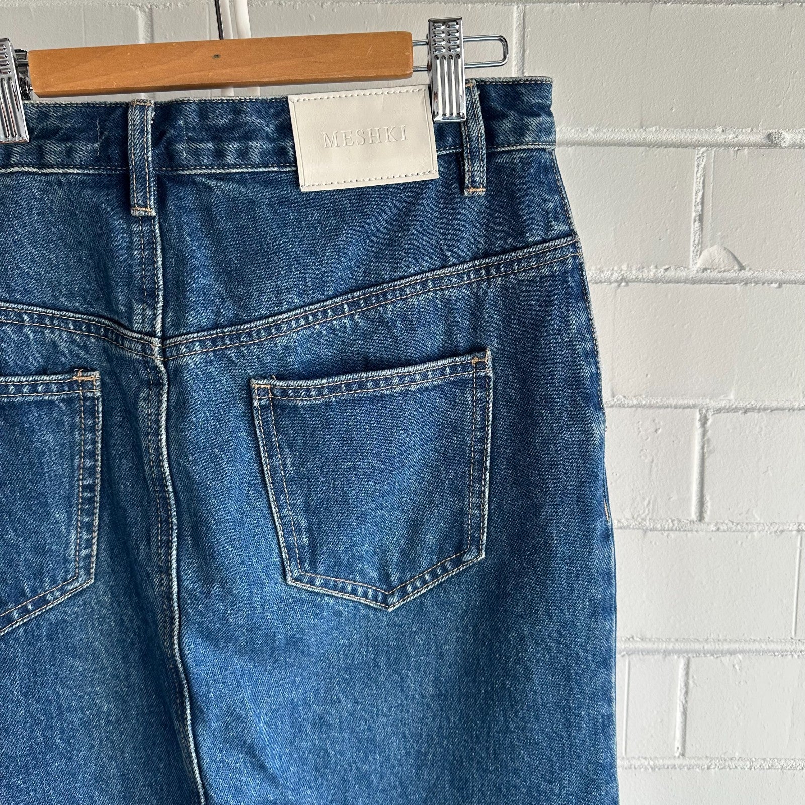 MESHKI Denim Maxi Skirt 100% Cotton XS AU6