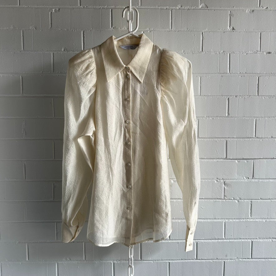 & OTHER STORIES Mirage Ivory Collared Blouse Shirt AU10 US6 Chic Long slv BNWT