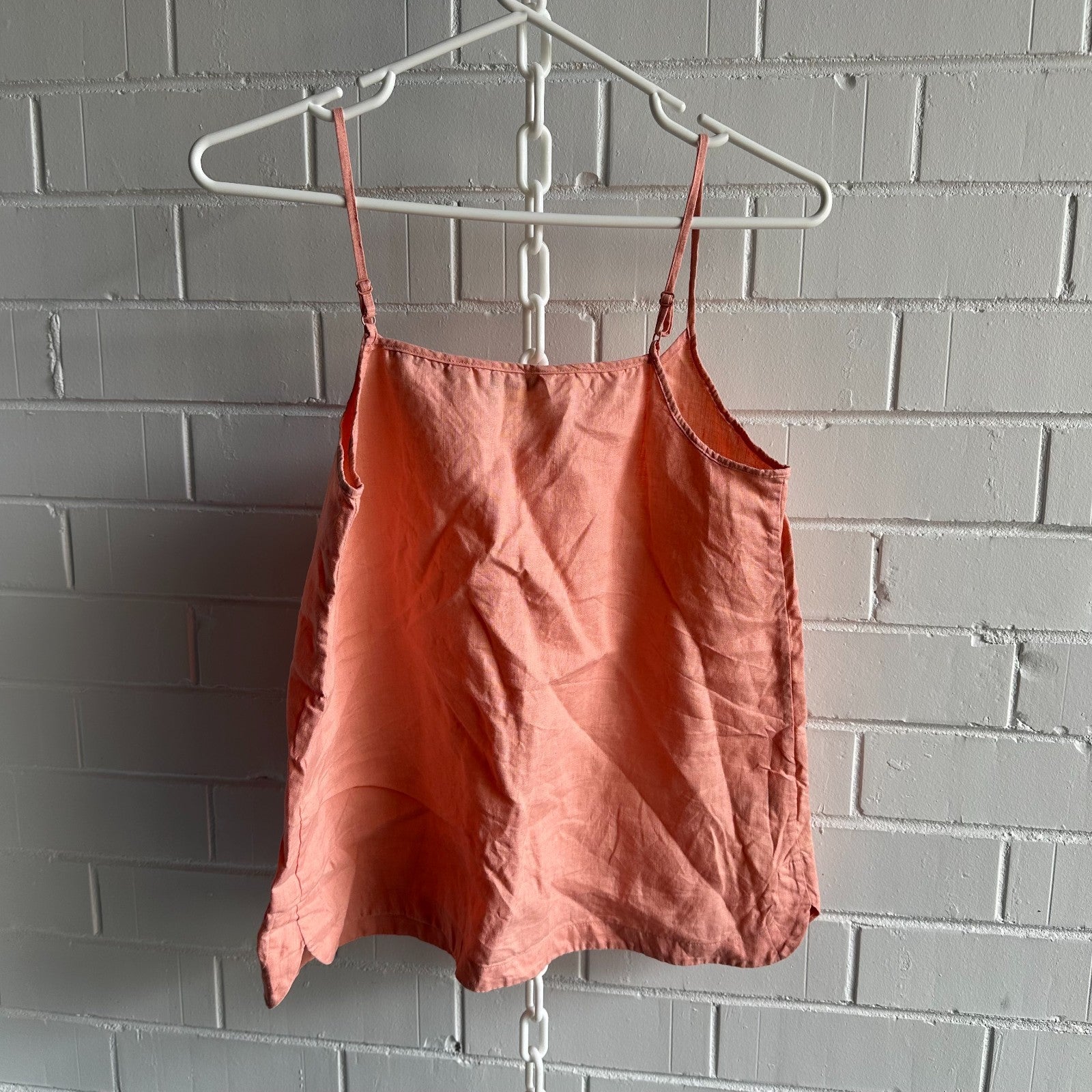 COUNTRY ROAD French Linen Camisole Top AU6 Strappy Peach Pink Summer