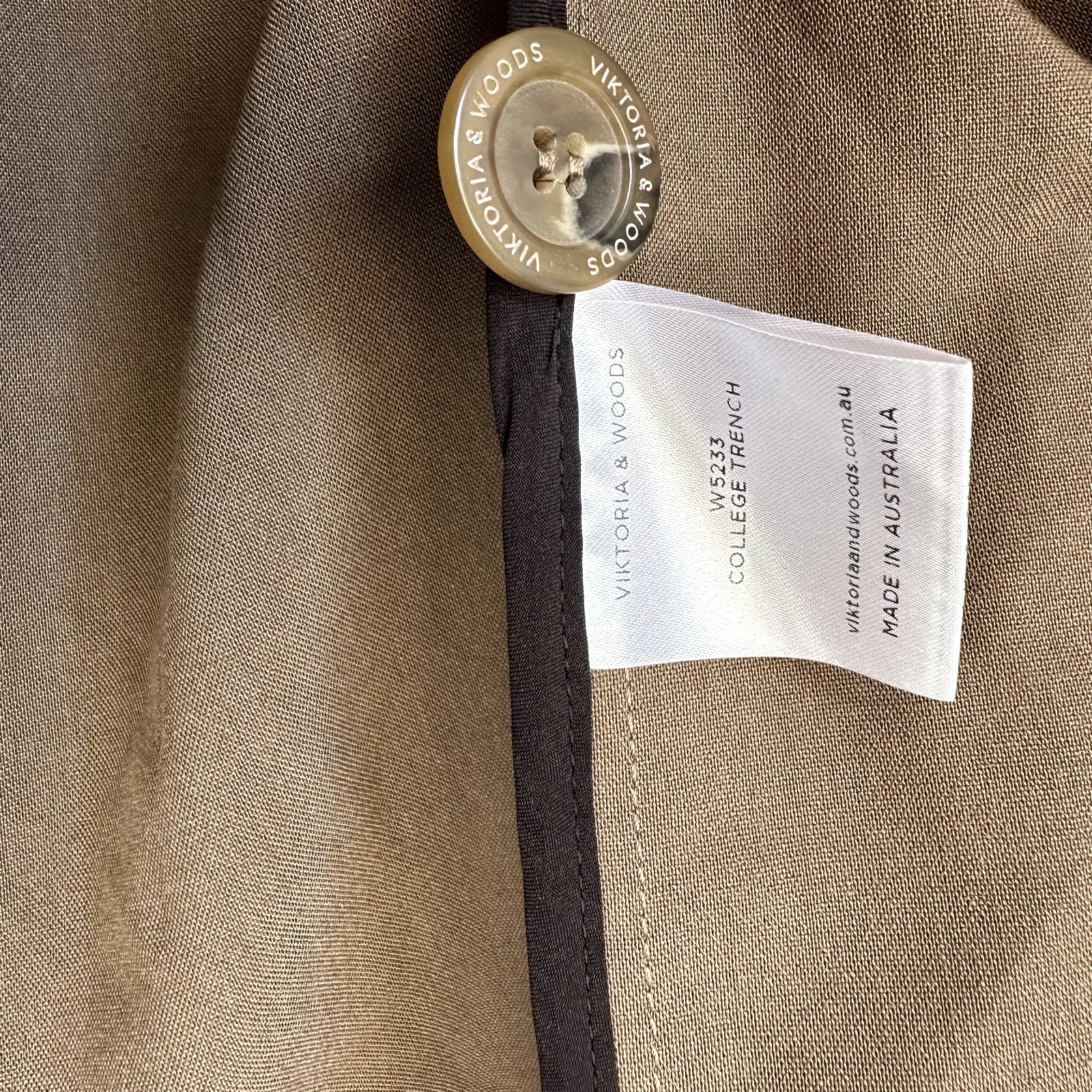 VIKTORIA & WOODS College tie-waist woven trench coat Size 1AU8 US4 Nutmeg
