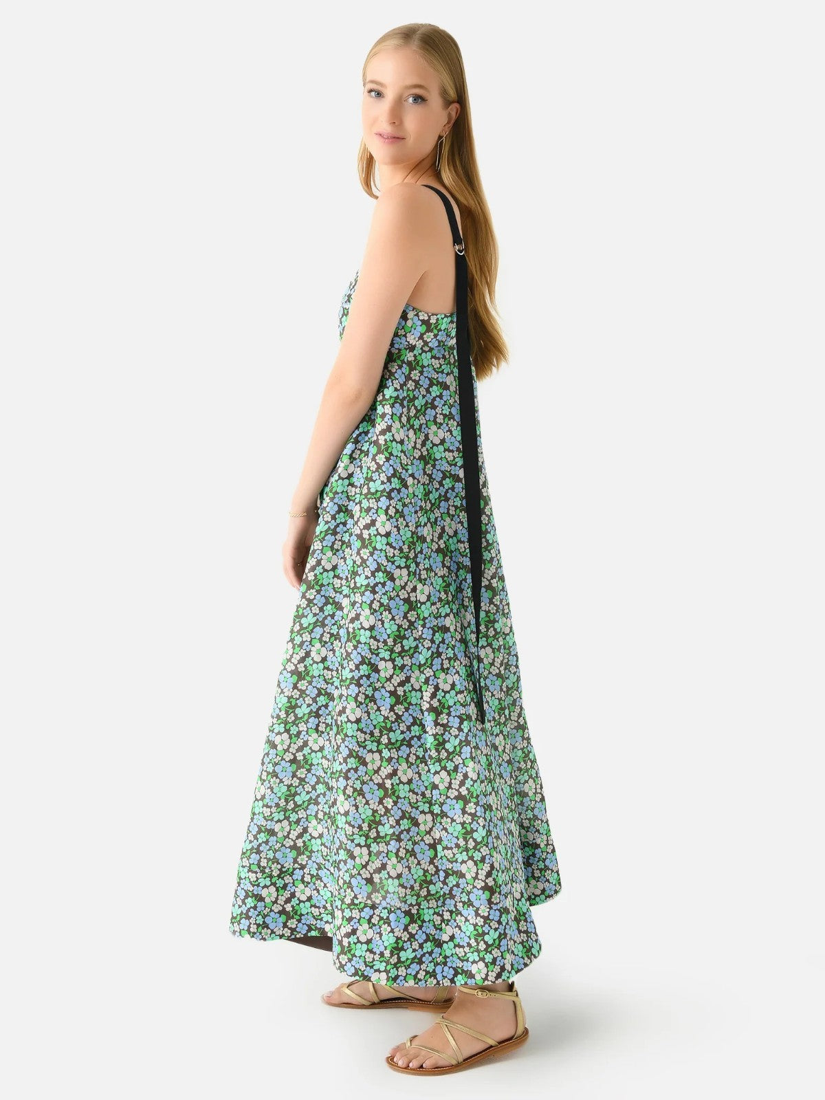 LEE MATHEWS Meadow Floral Maxi Dress Size 2 AU10 Event Silk Linen