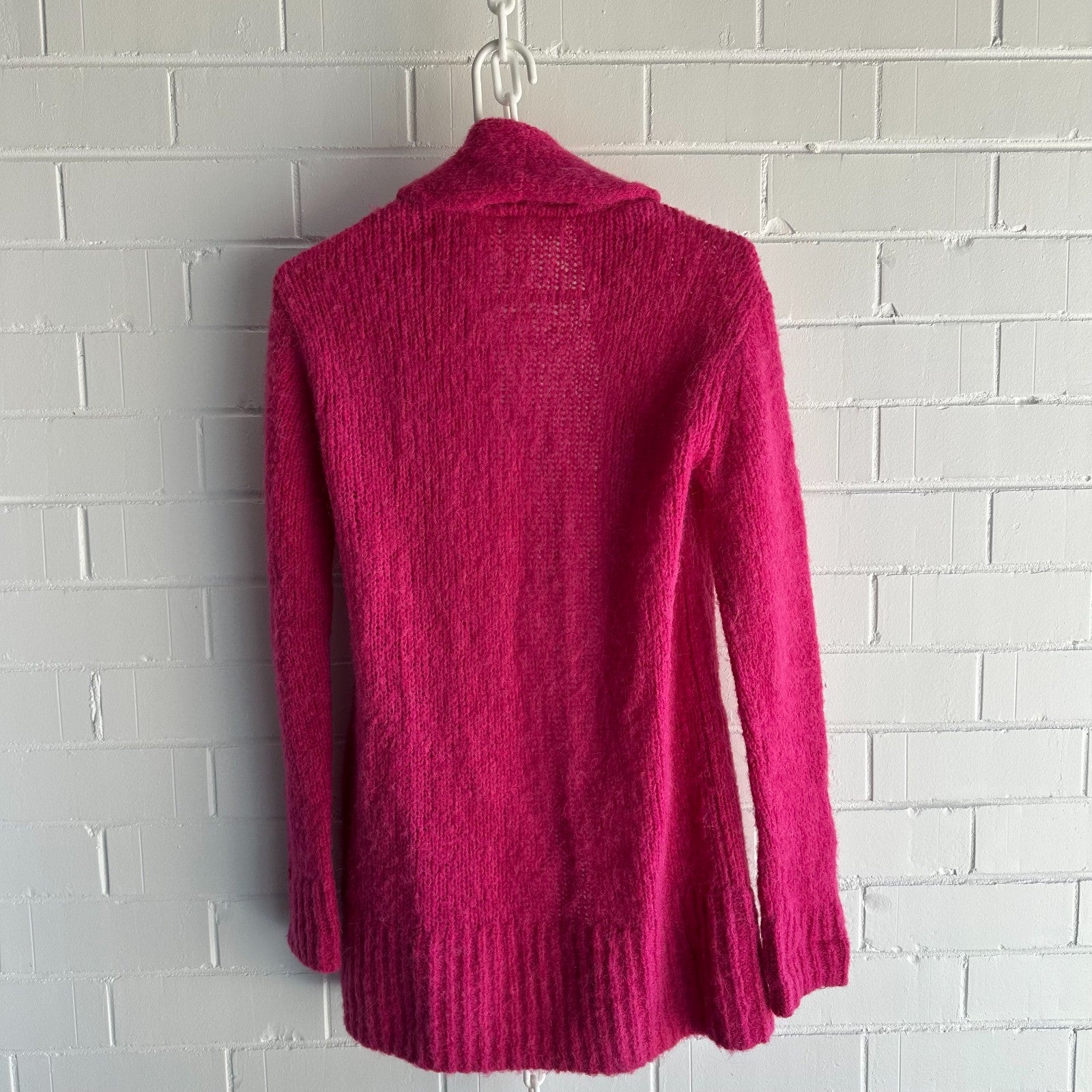 SASS & BIDE The Revolution Longline Cardigan Size XS AU6-8 Hotpink Alpaca