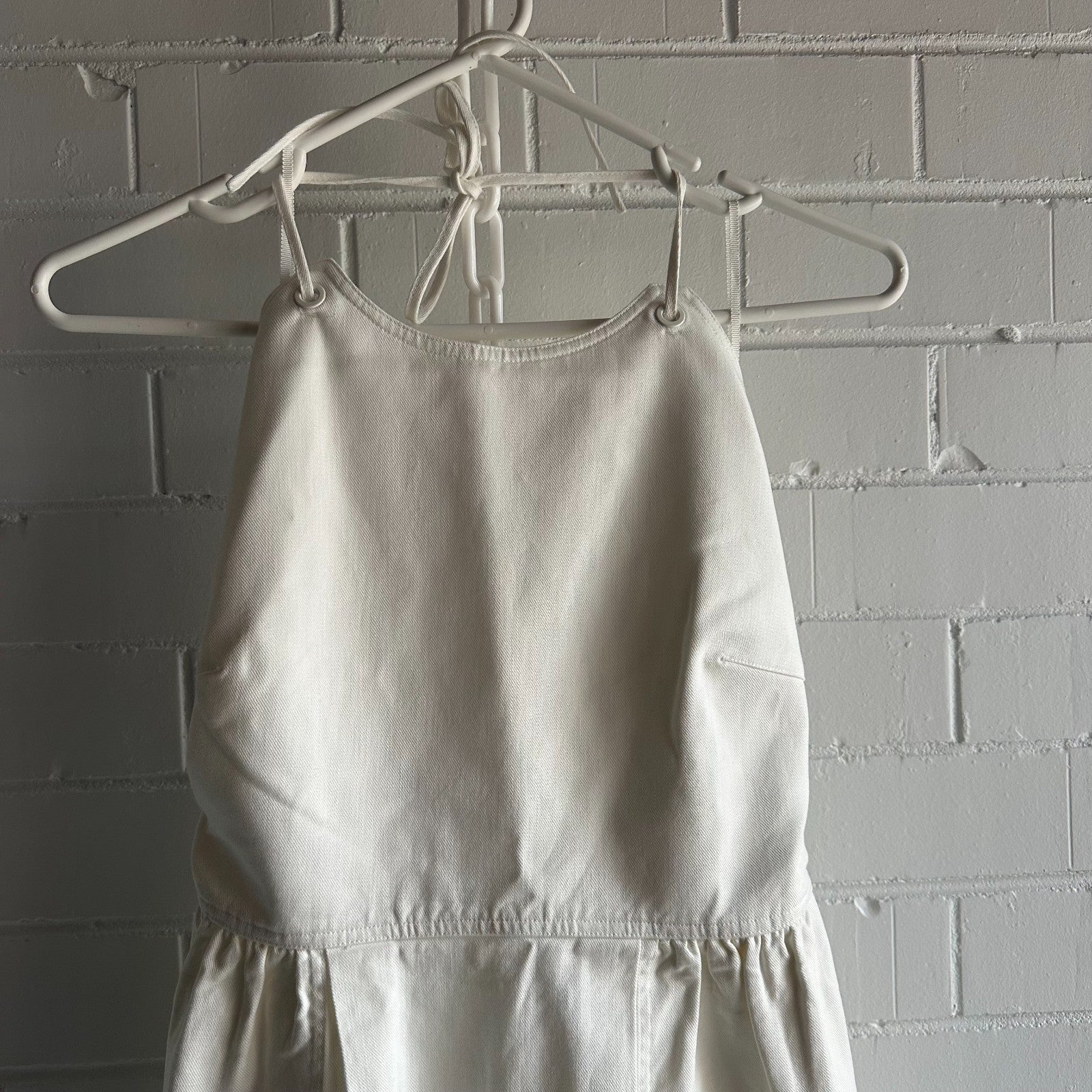 OROTON Eyelet Cotton Twill Halter dress AU10 US6 Maxi lace up eyelets White BNWT