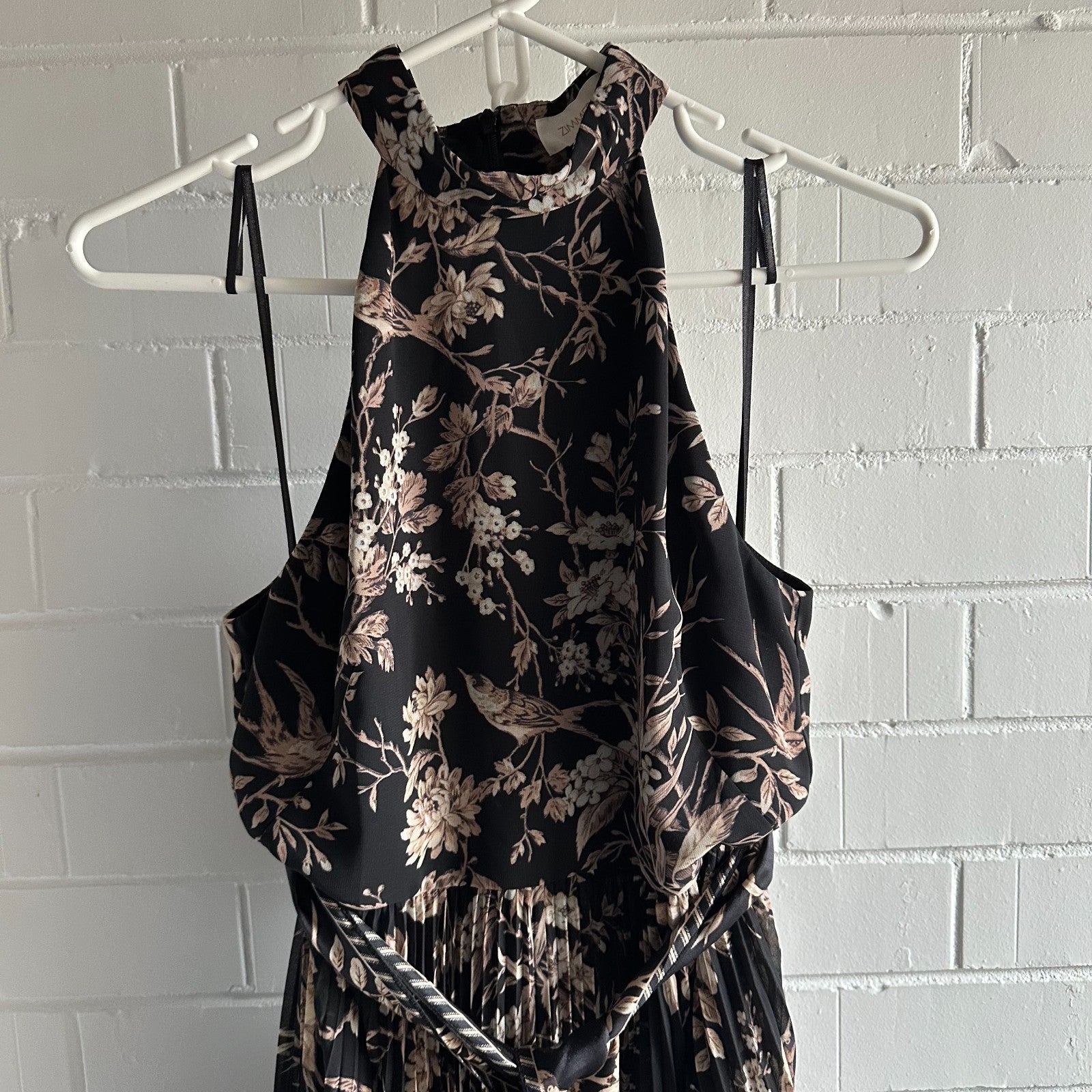 ZIMMERMANN Sunray Pleated Picnic Midi Dress Black Size 2 AU12 US6 Mockingbird