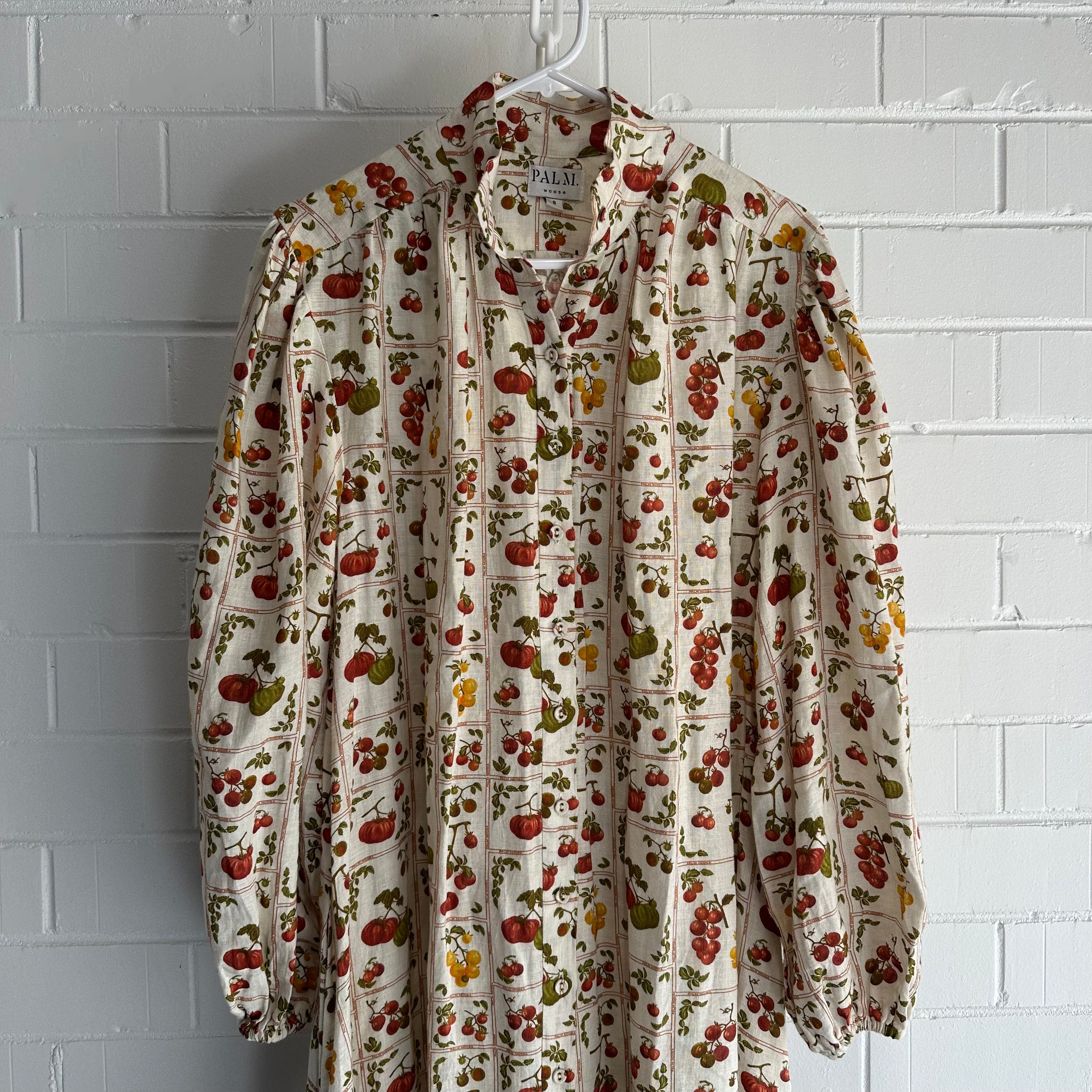 PALM NOOSA Women’s Noddy Linen Maxi Dress Size AU8 US4 Tomato tiles
