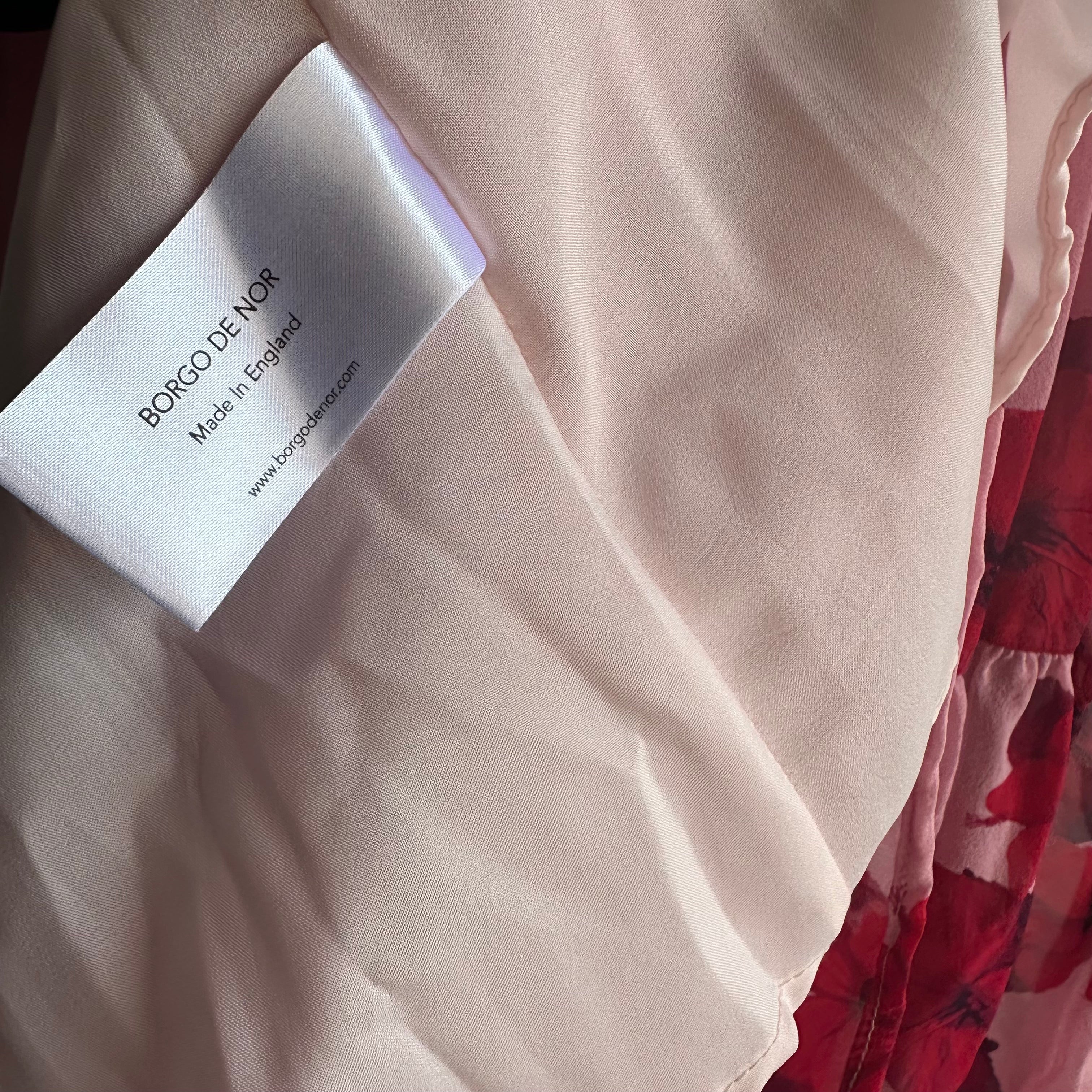 BORGO DE NOR Freya Hibiscus Silk gtte Maxi Dress Size 6