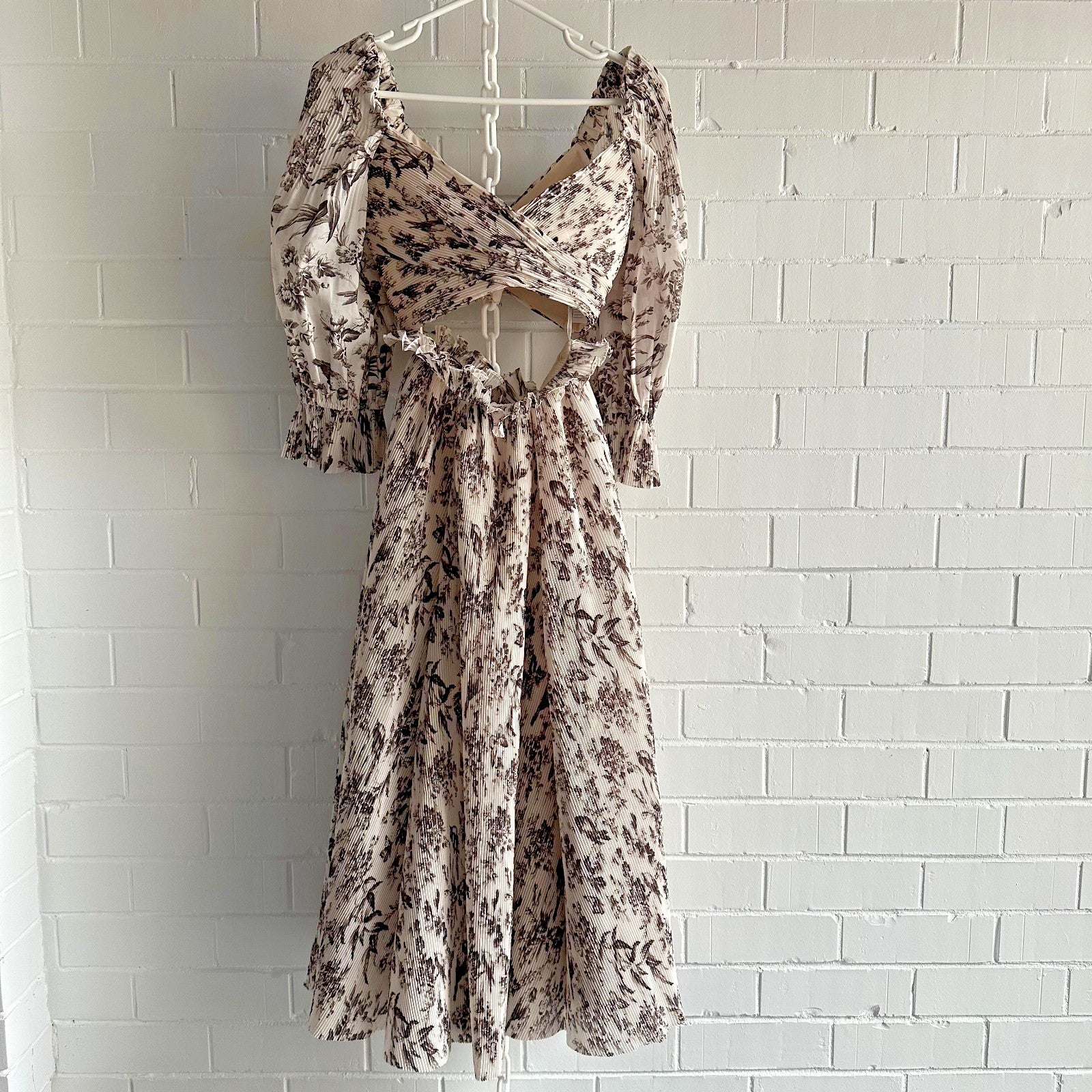 ZIMMERMANN Bird Toile Pleated Set Size 3 AU12 US 10 Crop Top + Midi Skirt BNWT