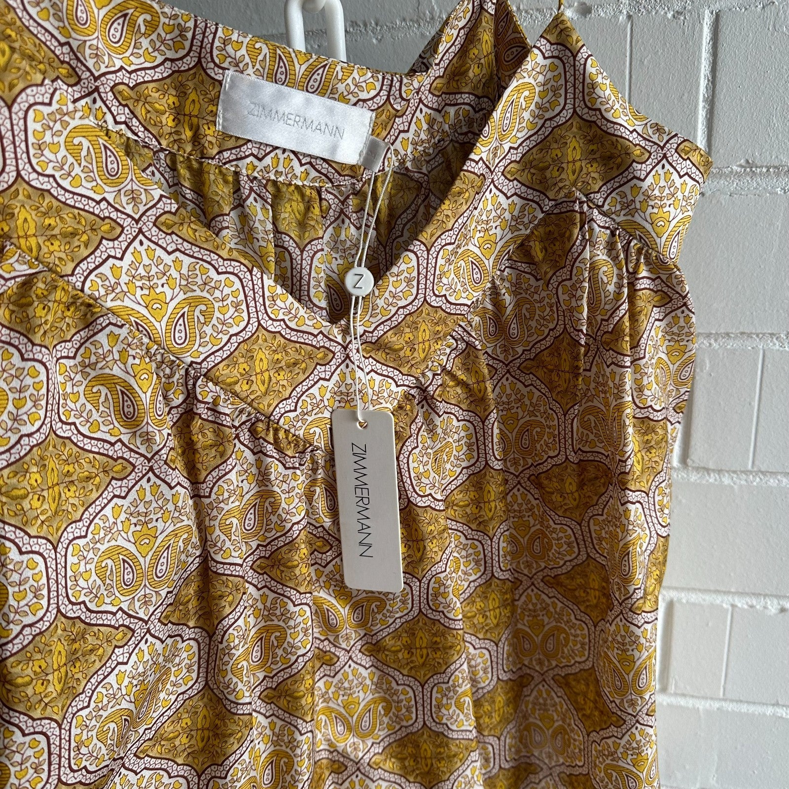 ZIMMERMANN Belle Beatnik Silk Top Size2 AU12 Anthropolygie Floral motif BNWT