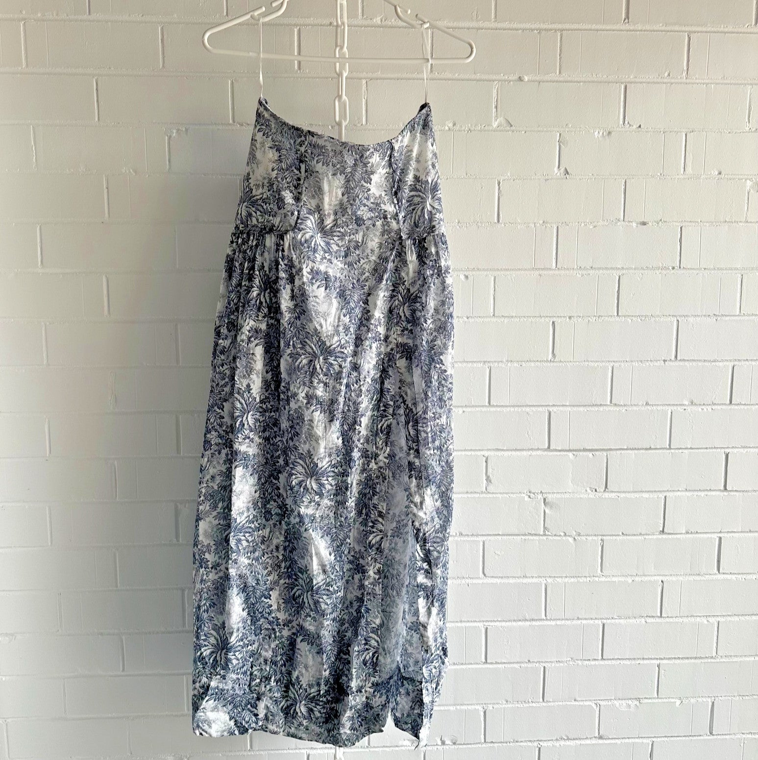 BEC & BRIDGE Arianne Midi Skirt AU12 US8 Toile De jouy porcelain blue ivory