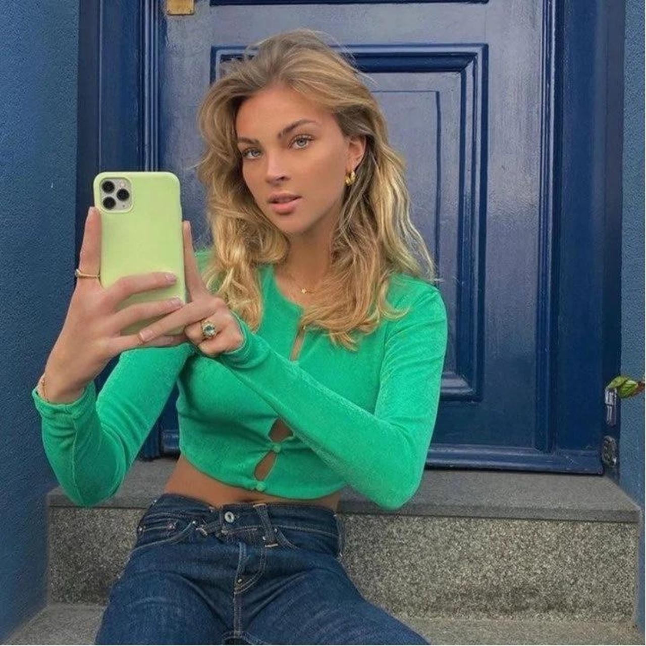 WITH JEAN 'Carie' Juicy Green Cardigan Size XS AU6-8 Long Sleeve Bestseller