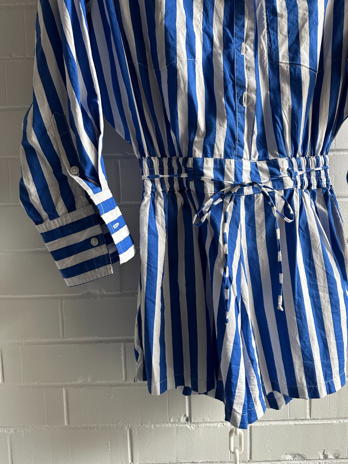 ANTHROPOLOGIE X FAITHFULL THE BRAND Isole Playsuit Size AU8 Cotton Stripe