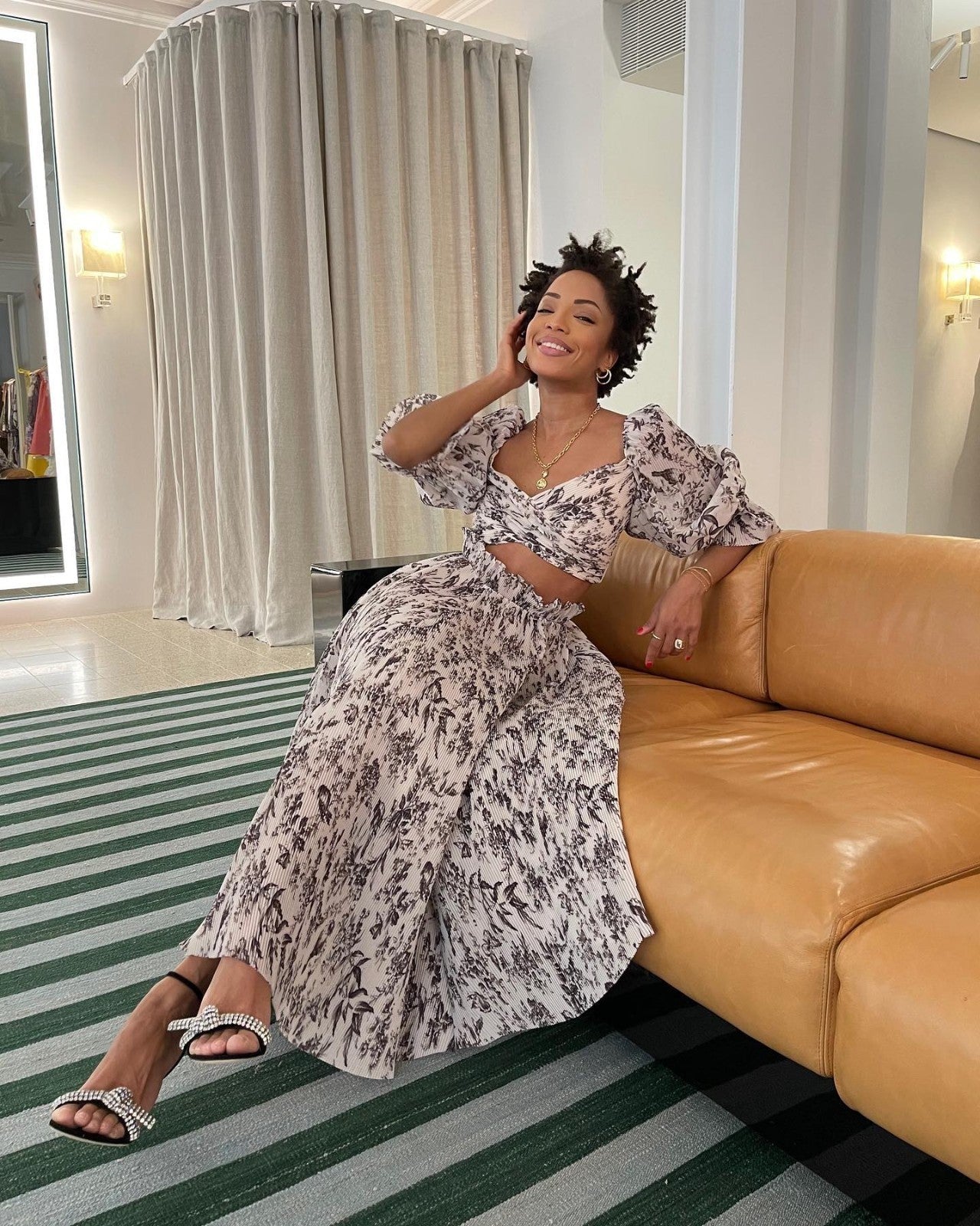 ZIMMERMANN Bird Toile Pleated Set Size 3 AU12 US 10 Crop Top + Midi Skirt BNWT