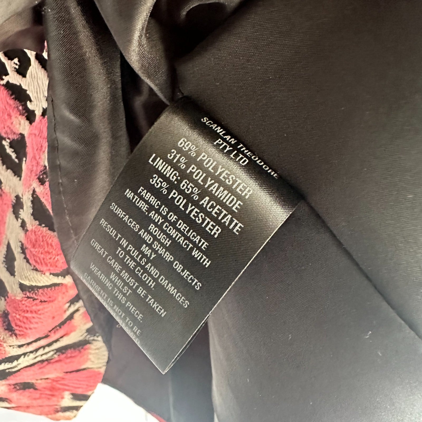 SCANLAN THEODORE Leopard Brocade Mini Shift Dress Size AU8 US4 Short sleeve Part