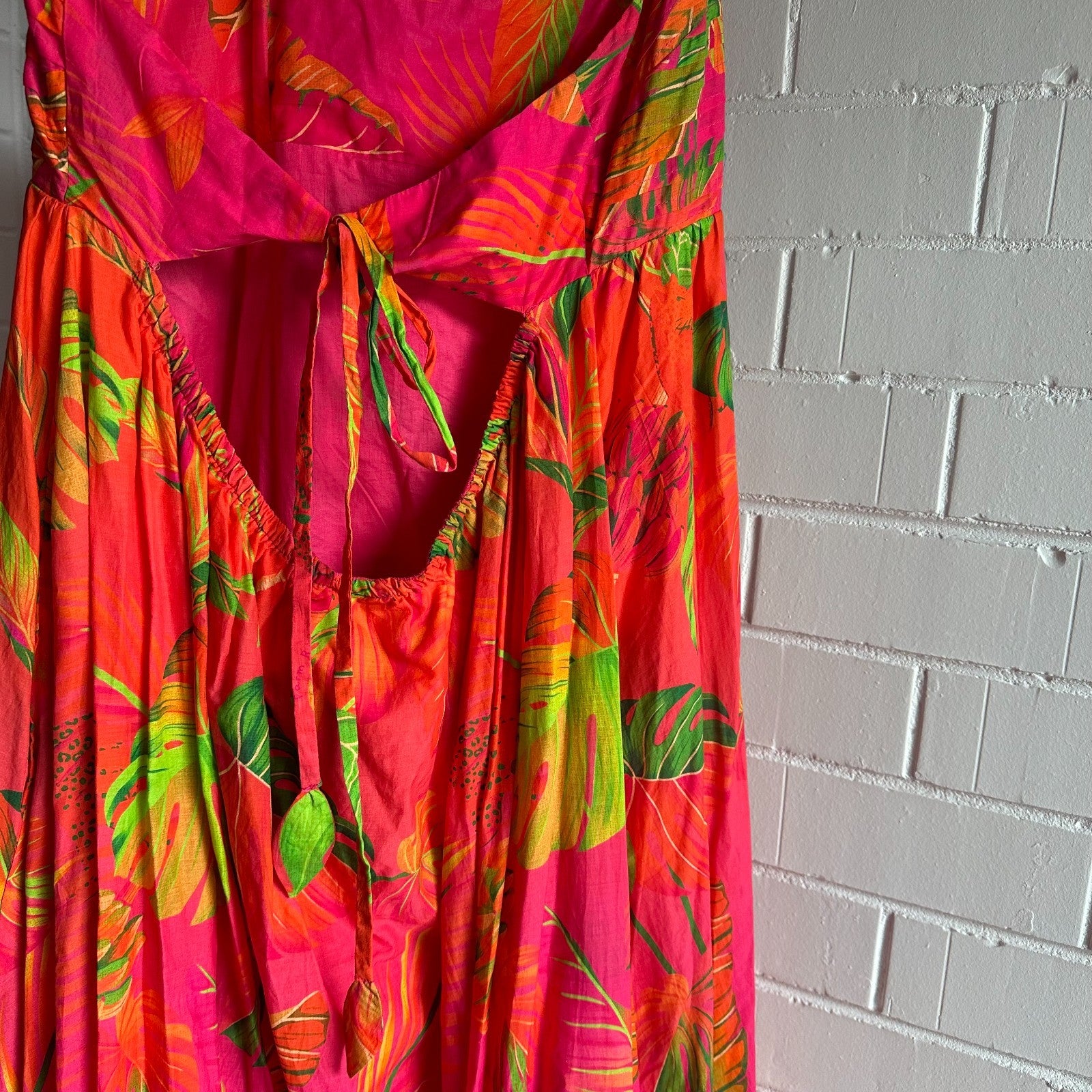 FARM RIO Ombre Forest Maxi Dress L-XL AU14 Colourful Tropical Print Resort BNWT