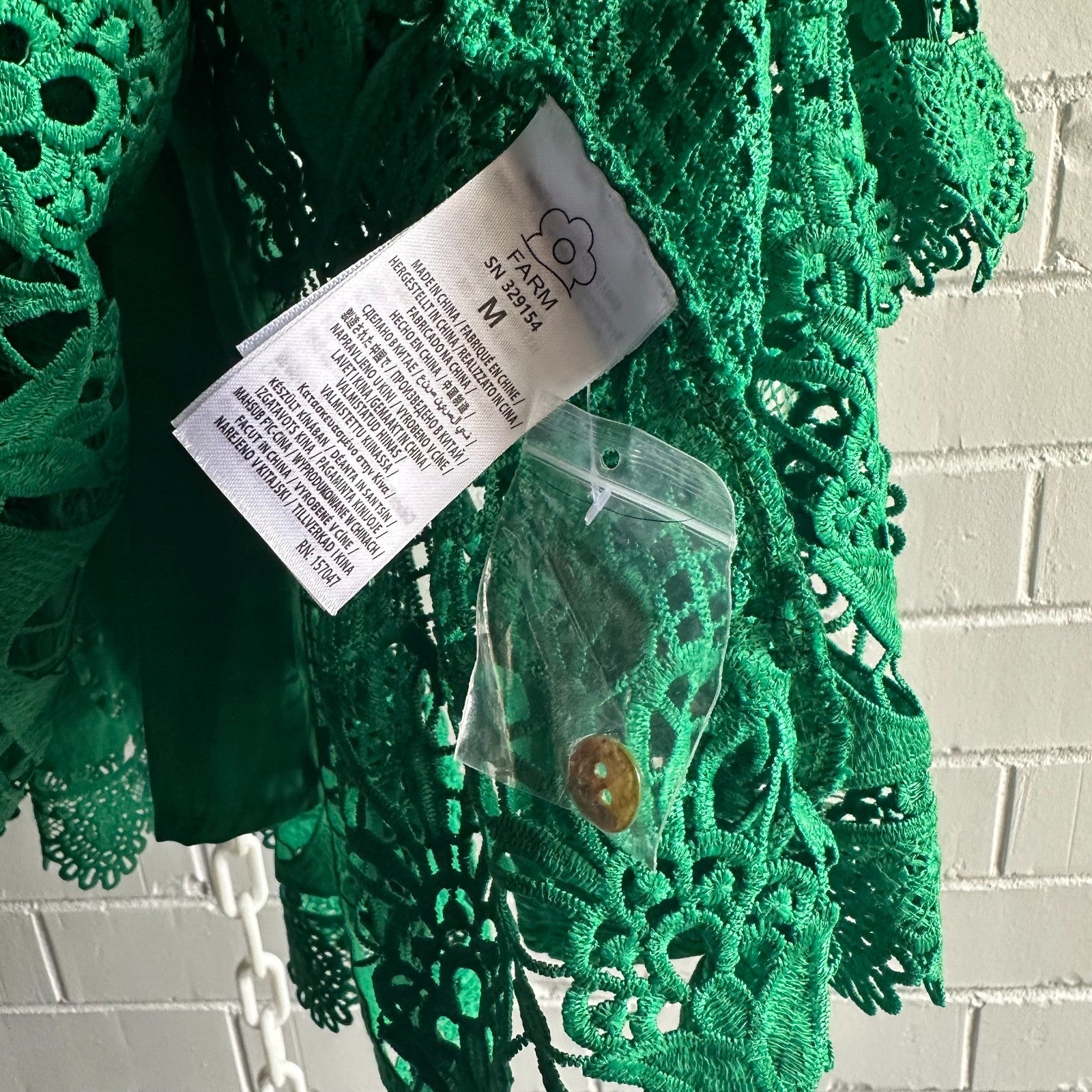 FARM RIO Tropical flight Mini Dress Size M AU10 US6 Bright Green BNWT