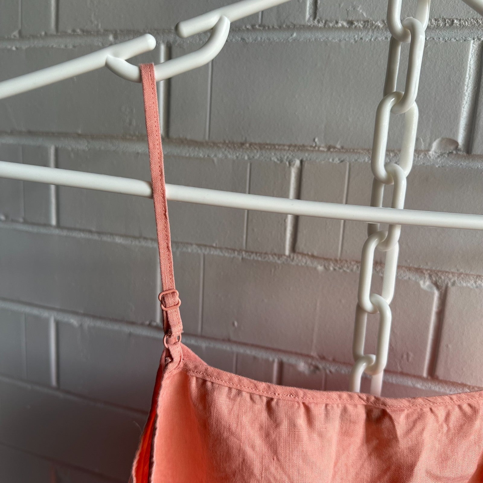 COUNTRY ROAD French Linen Camisole Top AU6 Strappy Peach Pink Summer