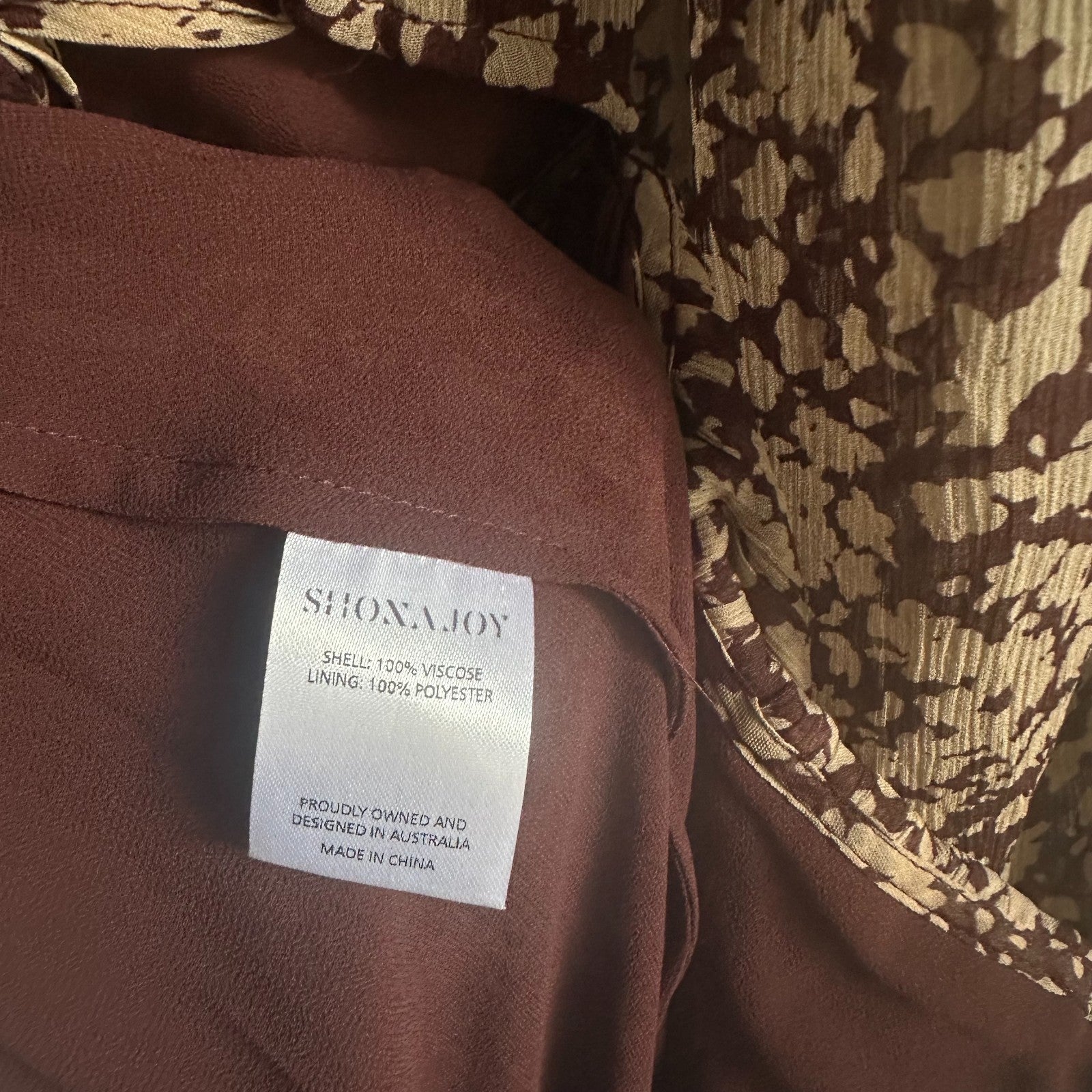 SHONA JOY Valeria cut out Maxi dress AU12 US8 Chocolate Ditzy Boho BNWT