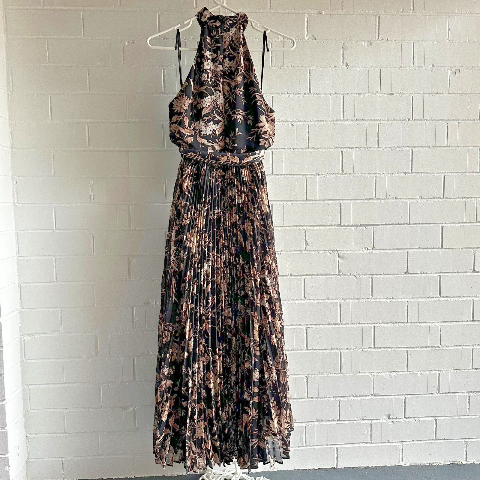 ZIMMERMANN Sunray Pleated Picnic Midi Dress Black Size 2 AU12 US6 Mockingbird