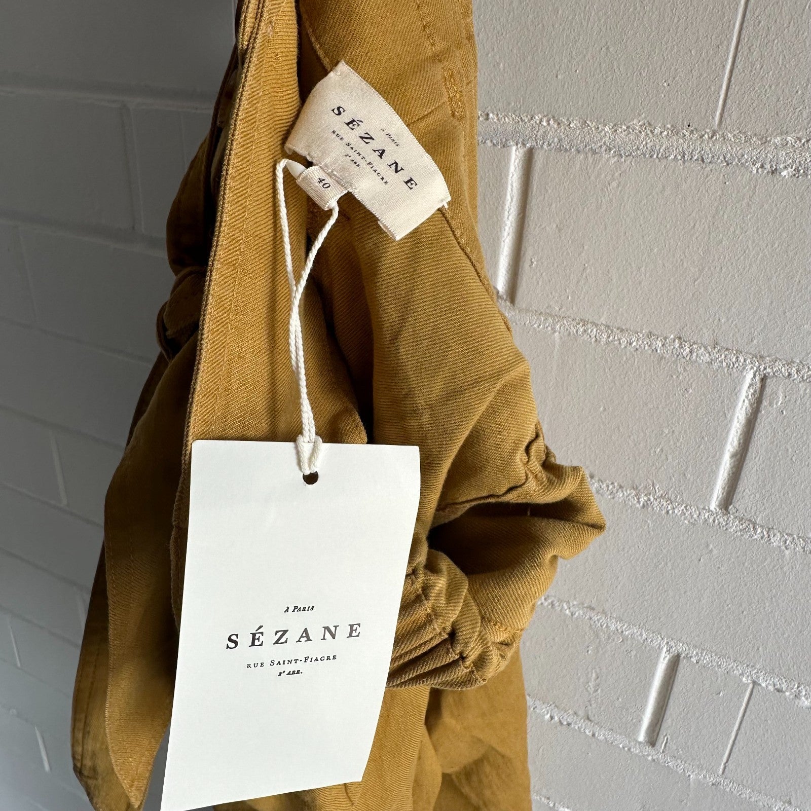 SEZANE Arthur Trouser EU40 AU12 US8 Saffron Paperbag waist BNWT