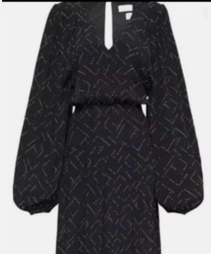 SASS & BIDE Space Oddity Long Sleeved Mini Dress AU12 Gold heatfix pattern