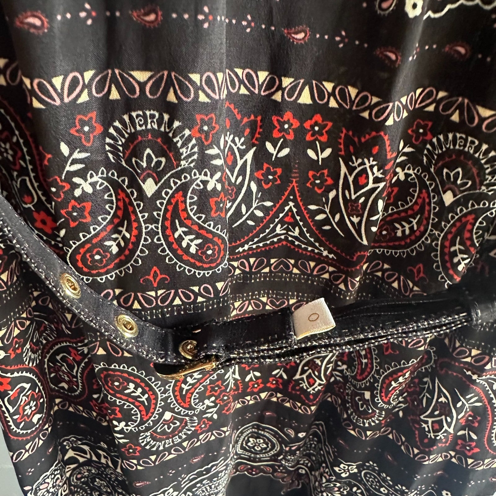 ZIMMERMANN Matchmaker Utility Silk Dress AU 0 (US 0/2) Black Bandana BNWT
