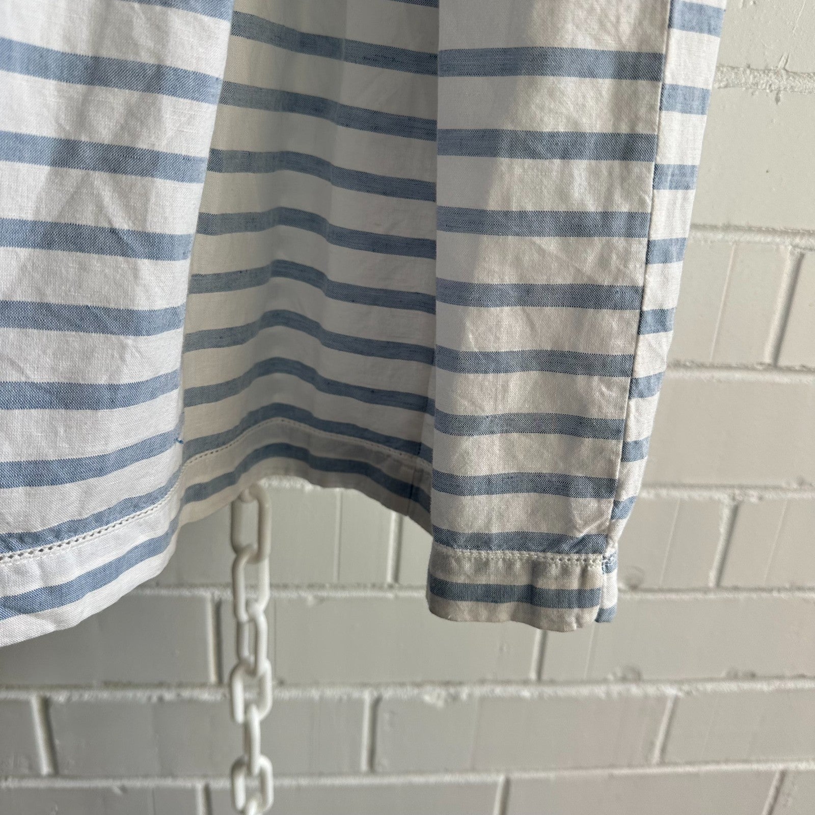 UNIQLO X INES DE LA FRESSANGE Cotton Linen Stripe Dress Size M Parisian Chic