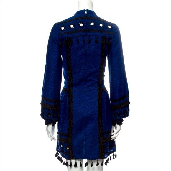 DODO BAR OR TASSEL DRESS Size M AU10 US6 Long sleeve Eyelet and tassel Resort