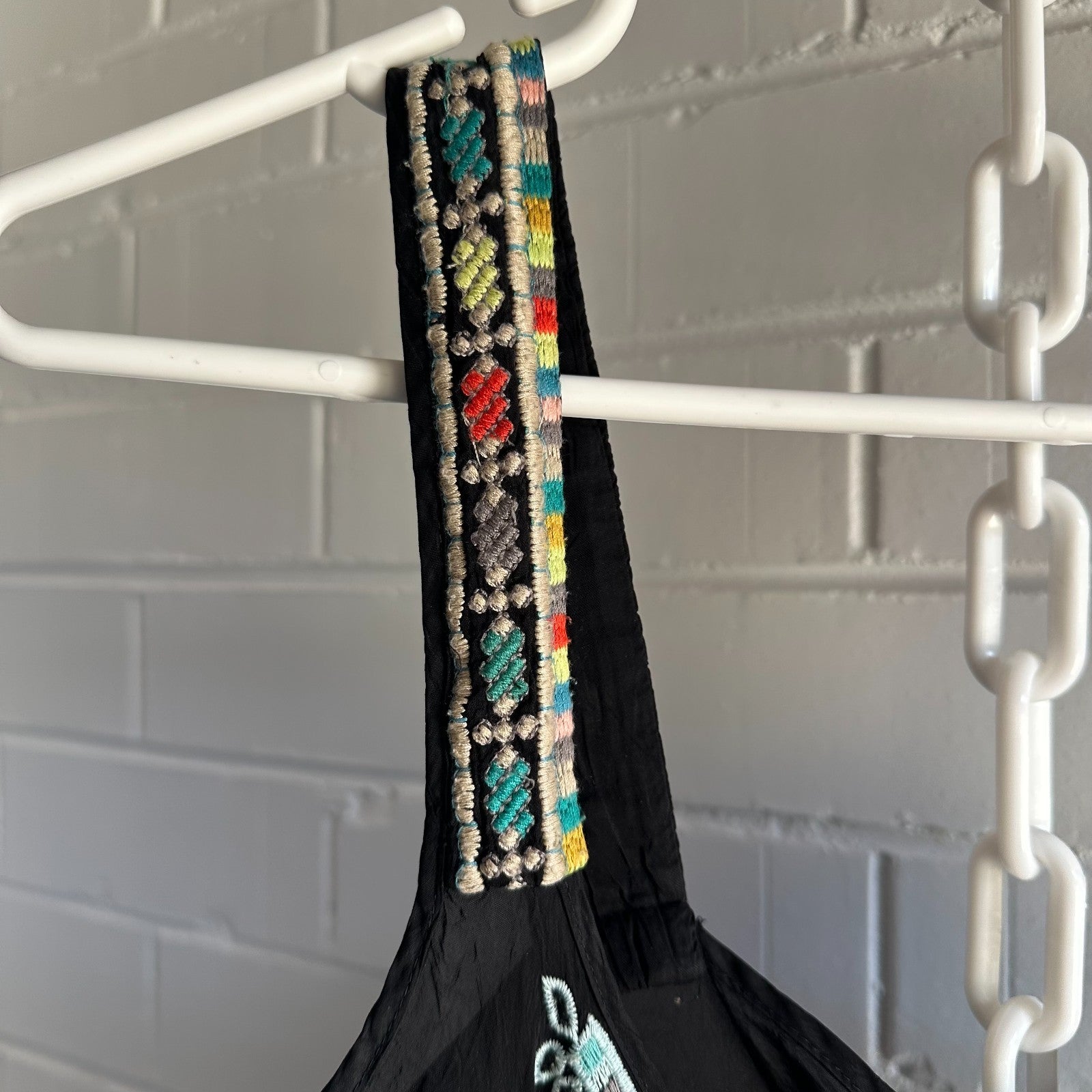 Johnny Was Black Embroidered Boho Midi Dress - Size S - Floral Peacock