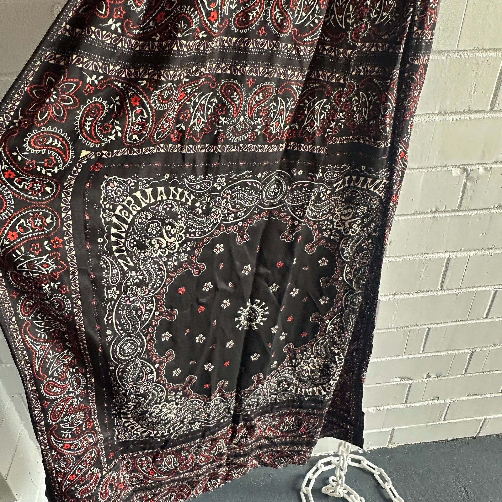 ZIMMERMANN Matchmaker Utility Silk Dress AU 0 (US 0/2) Black Bandana BNWT