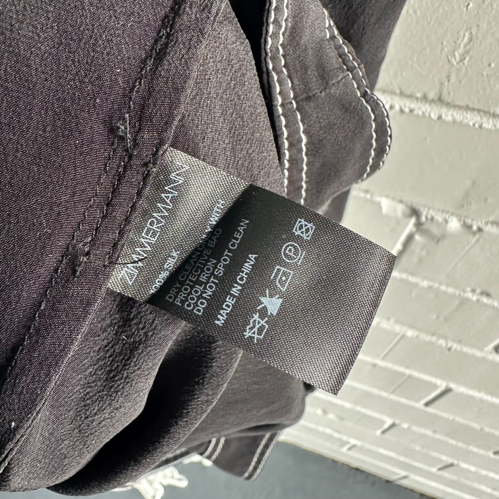 ZIMMERMANN Utility Silk Set Size 3 AU12-14  Black with White stitching detail