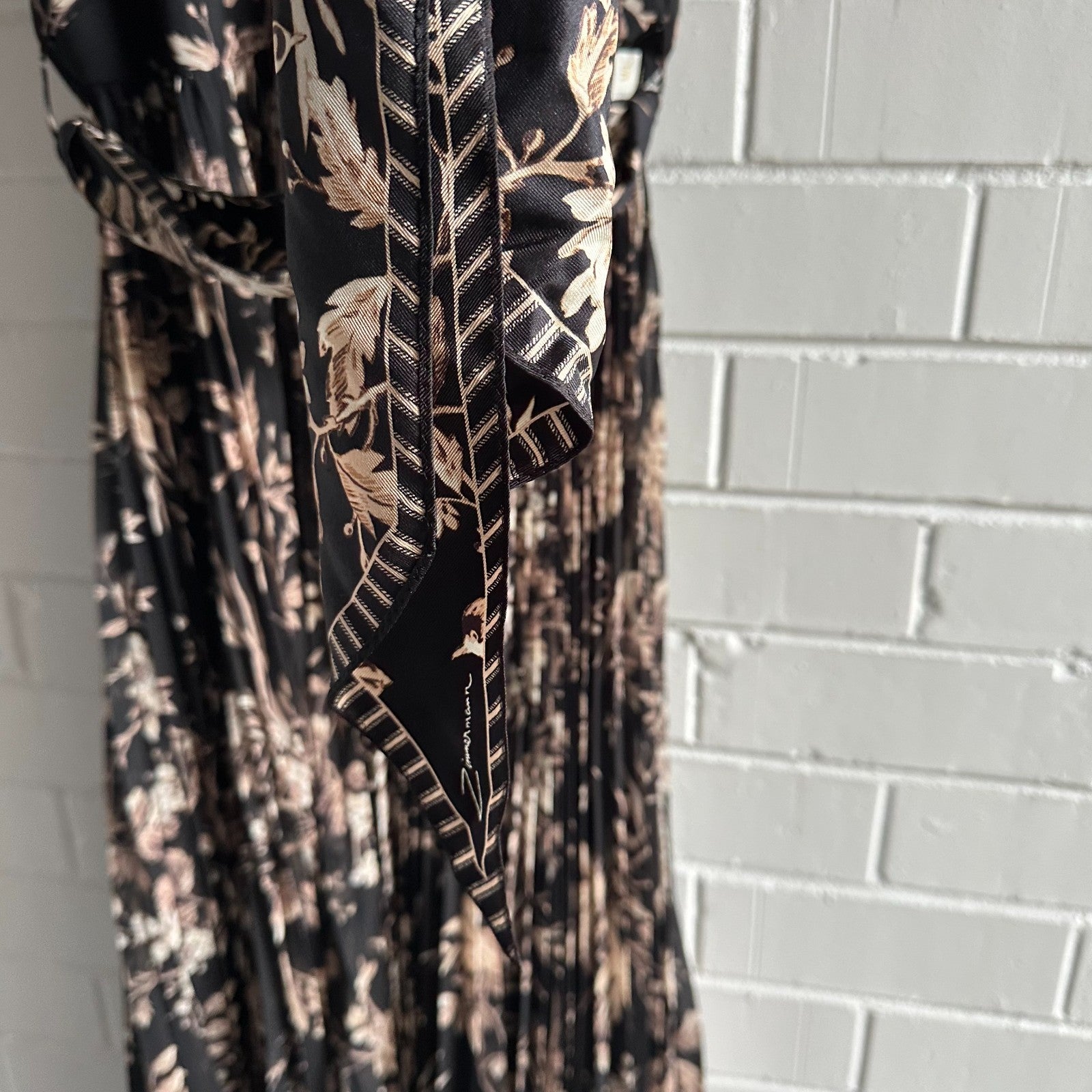 ZIMMERMANN Sunray Pleated Picnic Midi Dress Black Size 2 AU12 US6 Mockingbird