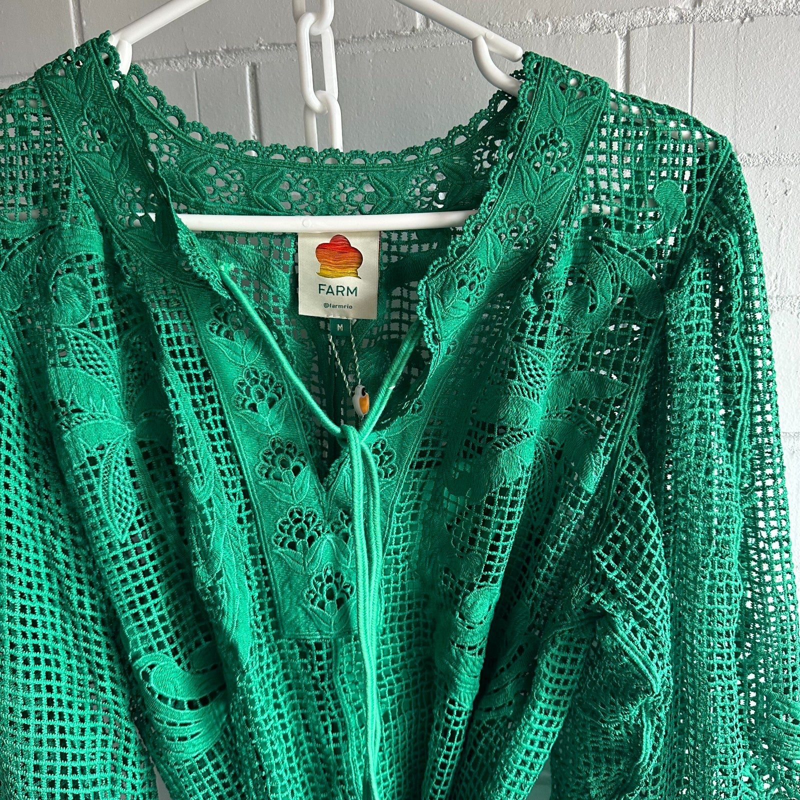 FARM RIO Tropical flight Mini Dress Size M AU10 US6 Bright Green BNWT