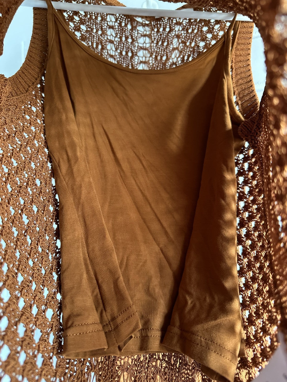 SASS & BIDE "Dig it" Crochet Knit Top & Midi Skirt SET- Tabacco XXS BNWT