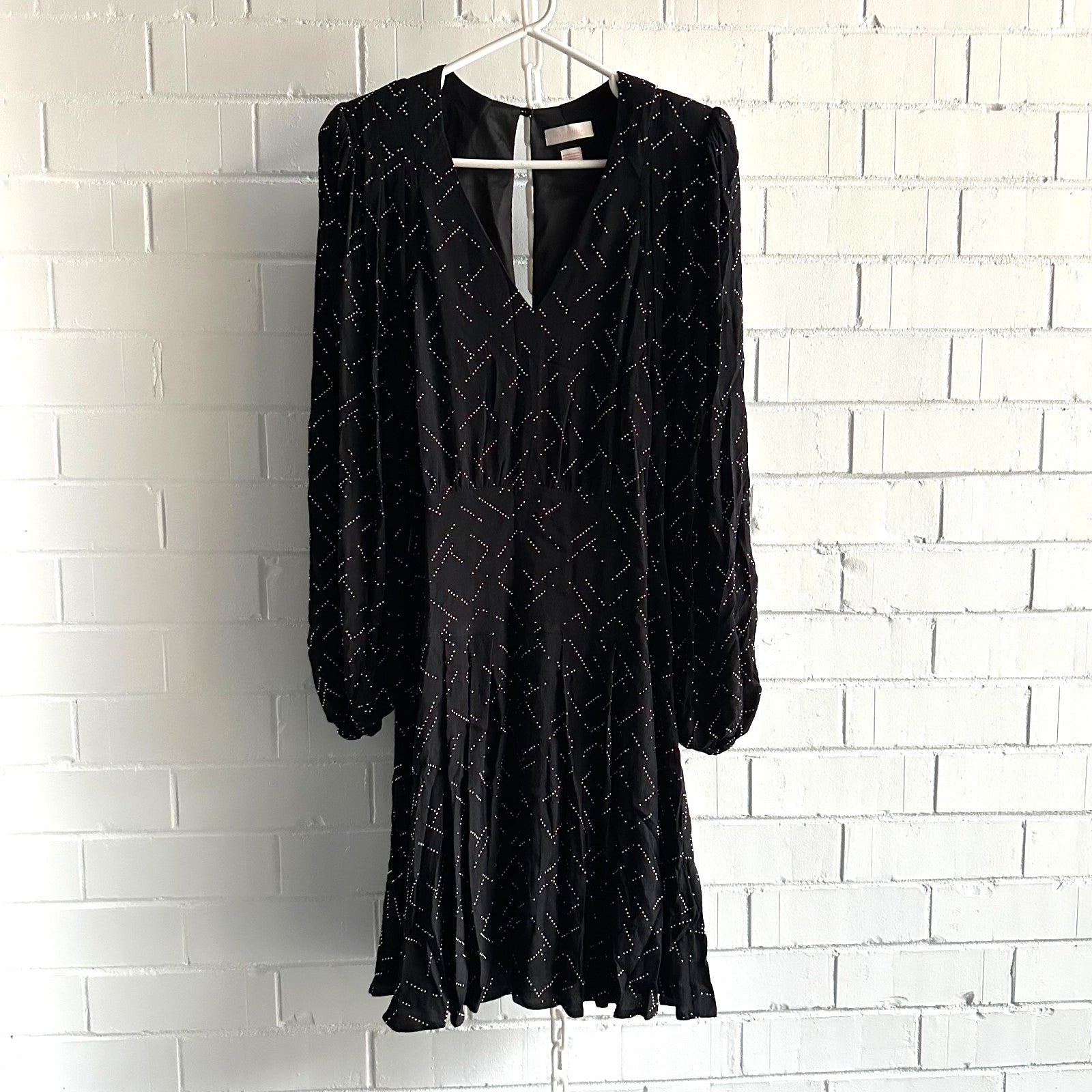 SASS & BIDE Space Oddity Long Sleeved Mini Dress AU12 Gold heatfix pattern