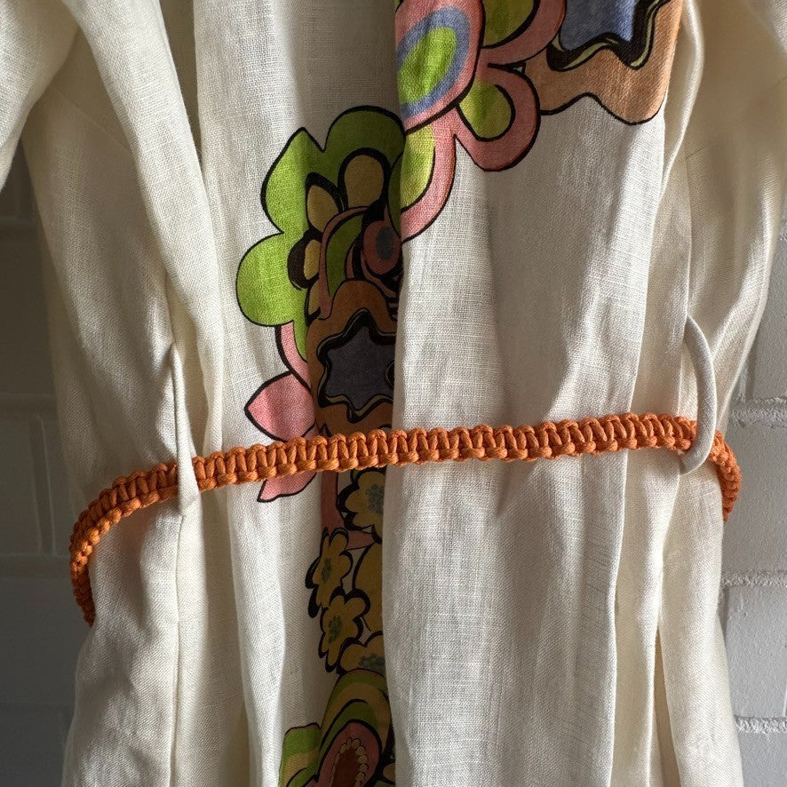 ALEMAIS Starscape Shirtdress AU 6 US 2 Cream Multi Linen