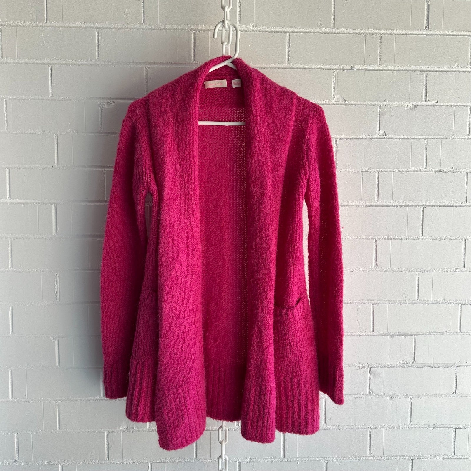 SASS & BIDE The Revolution Longline Cardigan Size XS AU6-8 Hotpink Alpaca