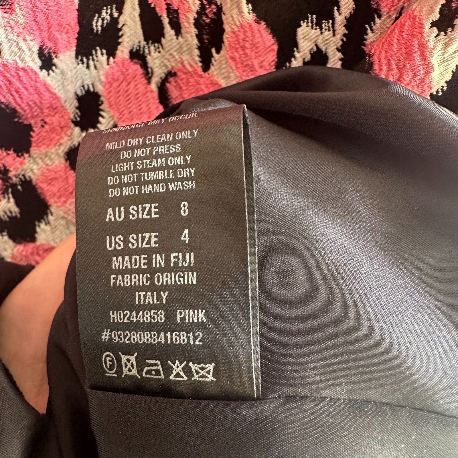 SCANLAN THEODORE Leopard Brocade Mini Shift Dress Size AU8 US4 Short sleeve Part