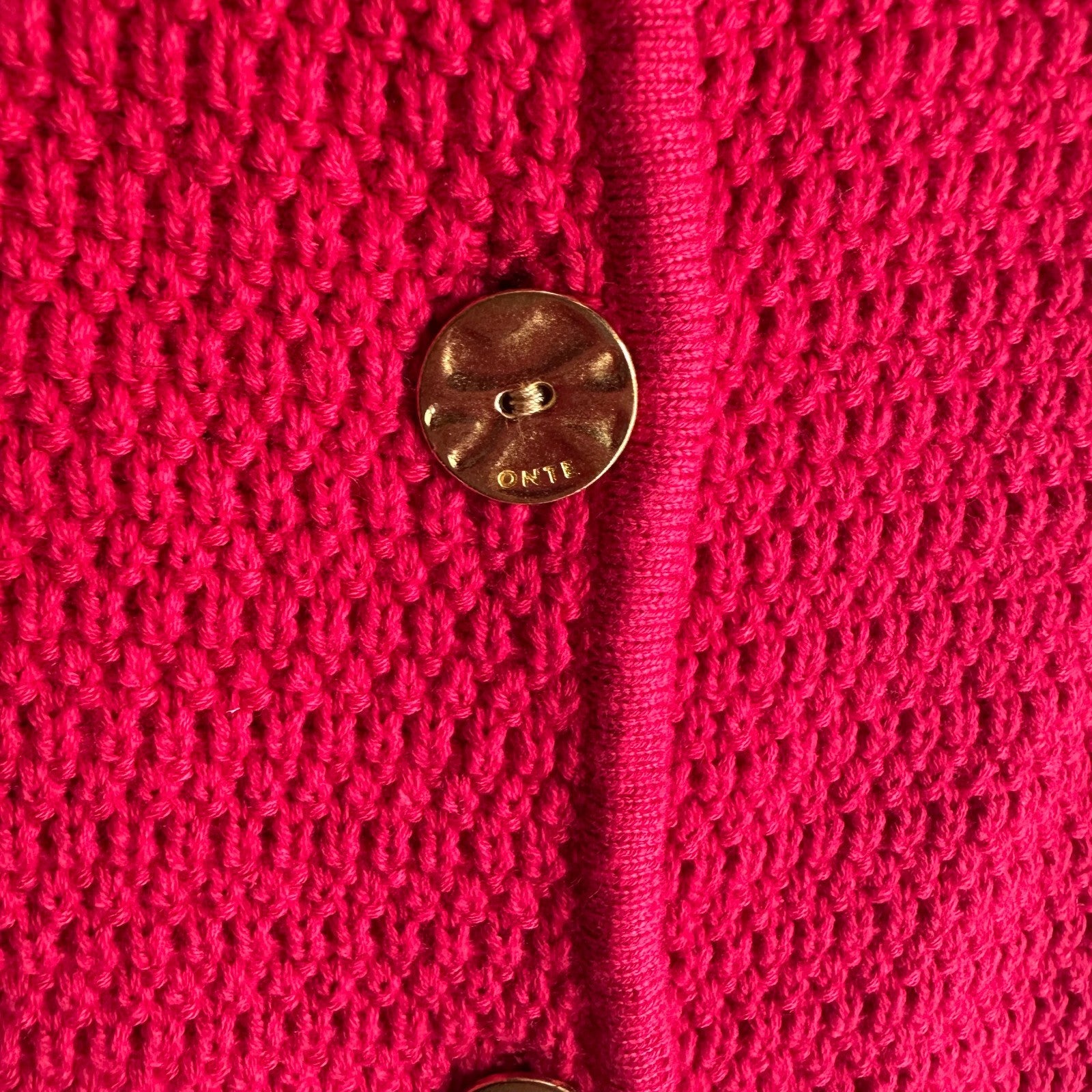 ONTE Helena Gilet & Mini Skirt knit SET Size S Red AU8 US4 Cotton Gold hardware