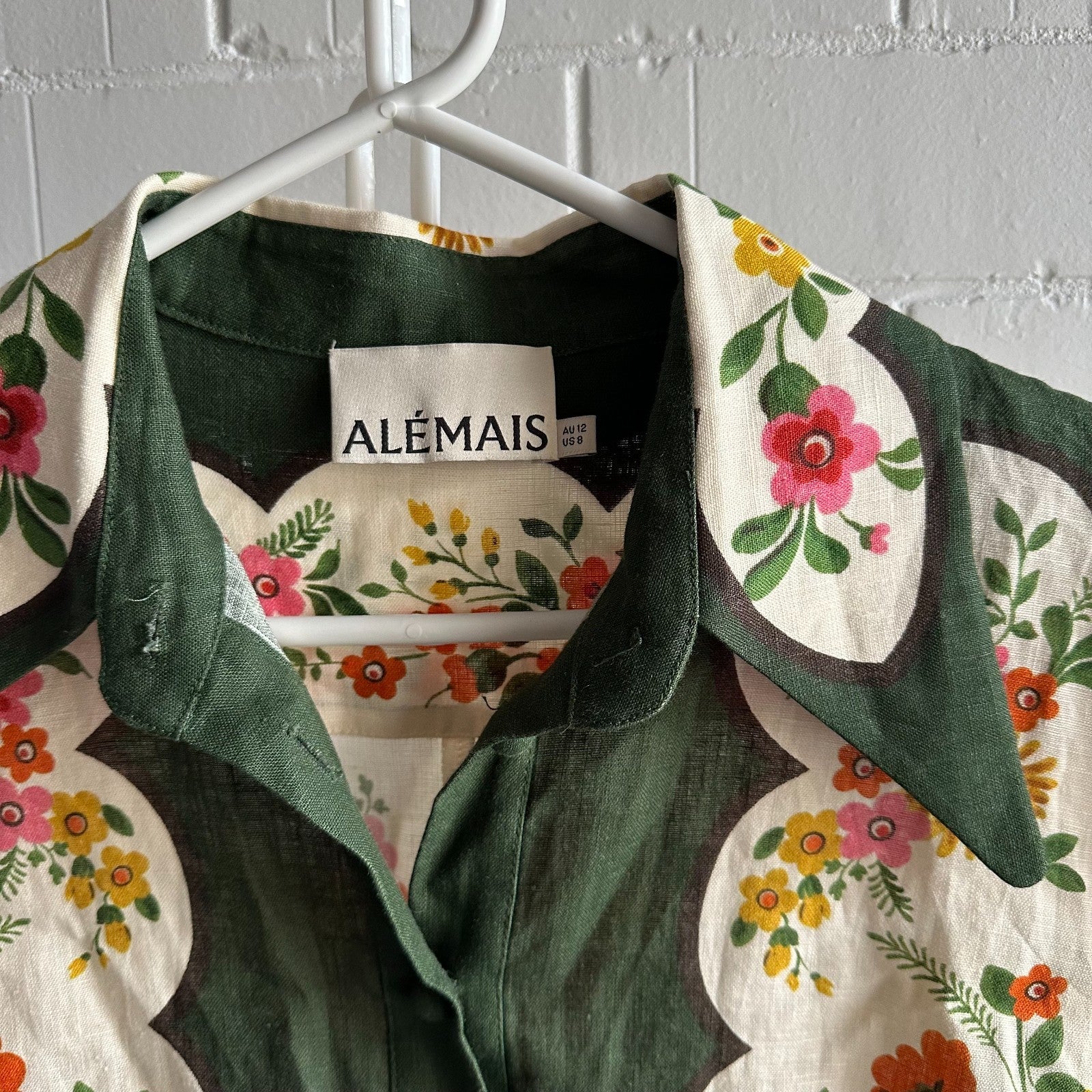ALEMAIS Elisabetta Mini Dress AU12 US8 Boho Retro Floral Holiday
