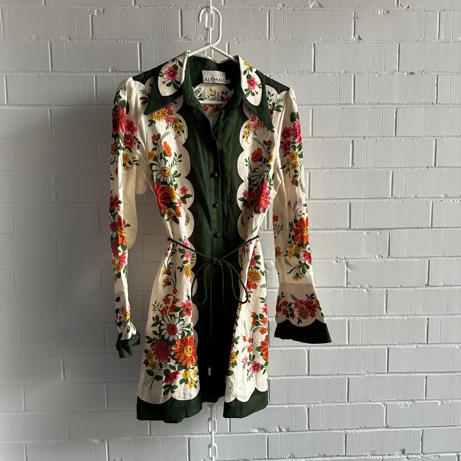ALEMAIS Elisabetta Mini Dress AU12 US8 Boho Retro Floral Holiday