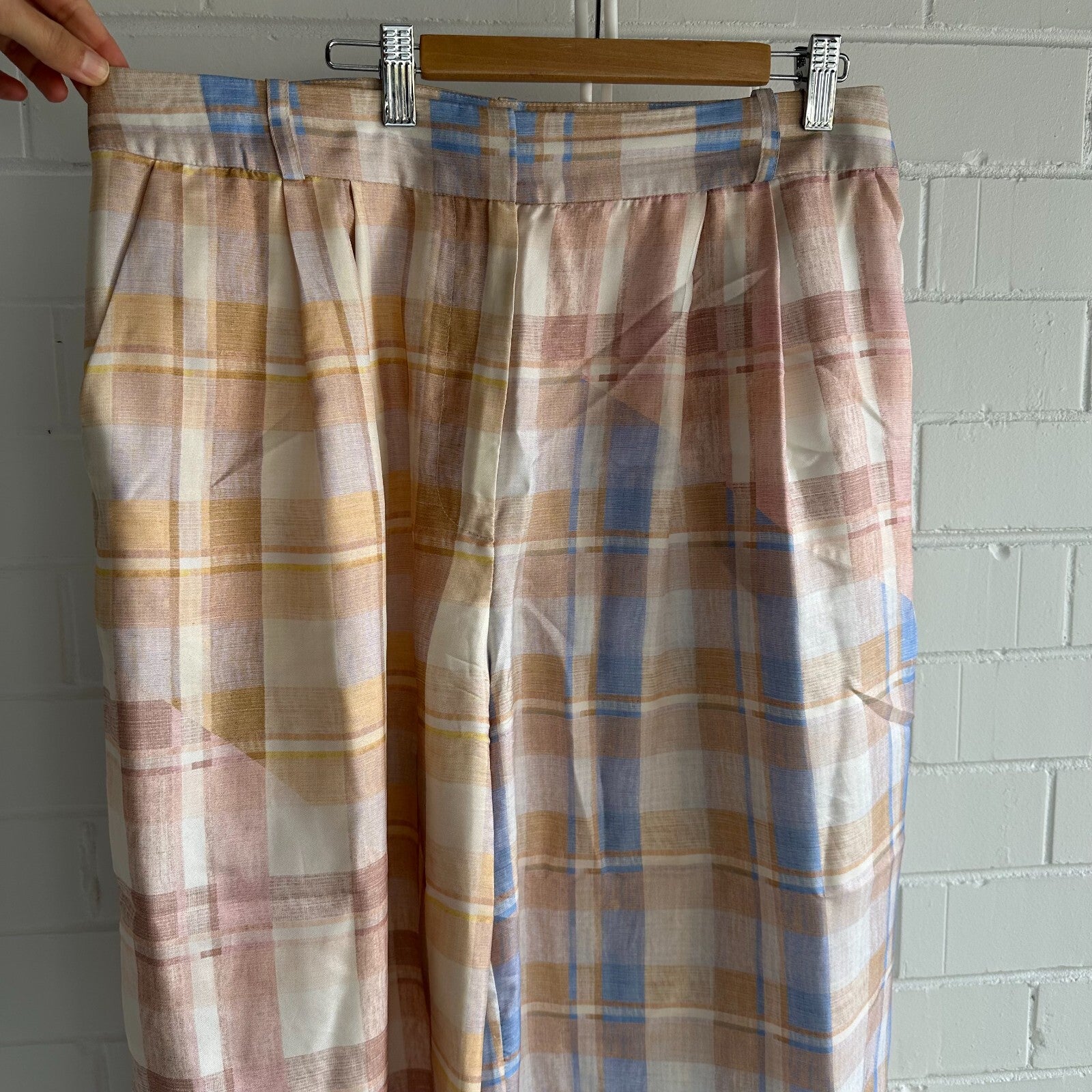 ZIMMERMANN Dancer  Shirt  + Wide leg Pant Size 3 AU14 US10 Colourful Check Silk